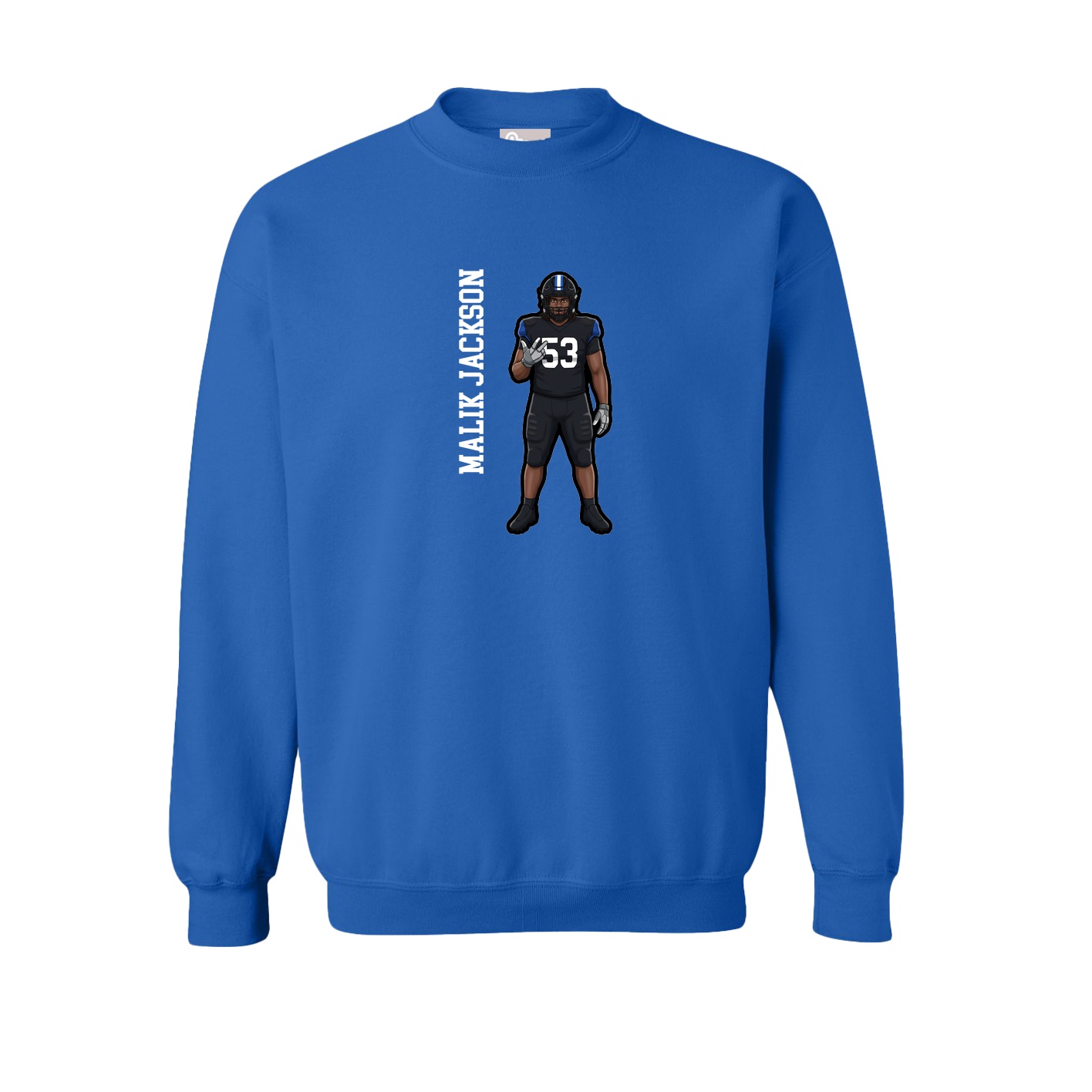 Fleece Crew — Name Vertical in Royal