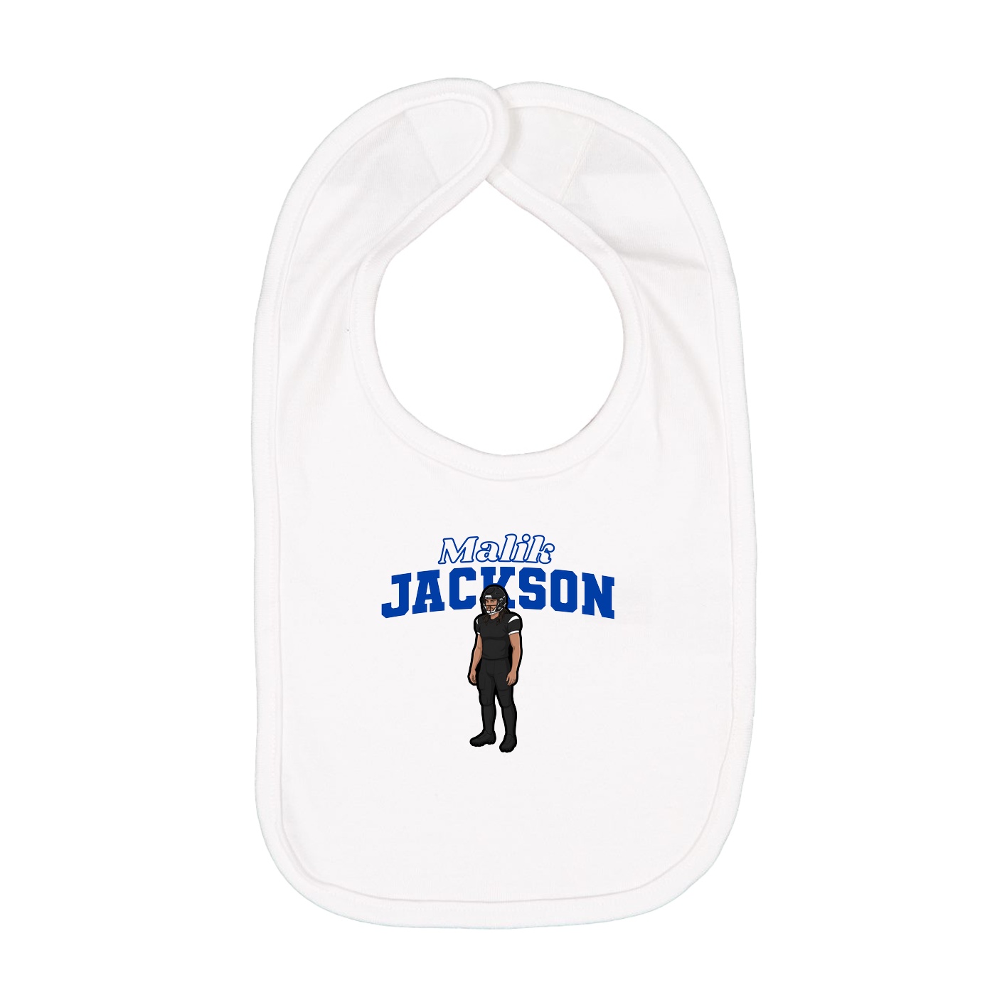 Infant Bib — Name Arch in White