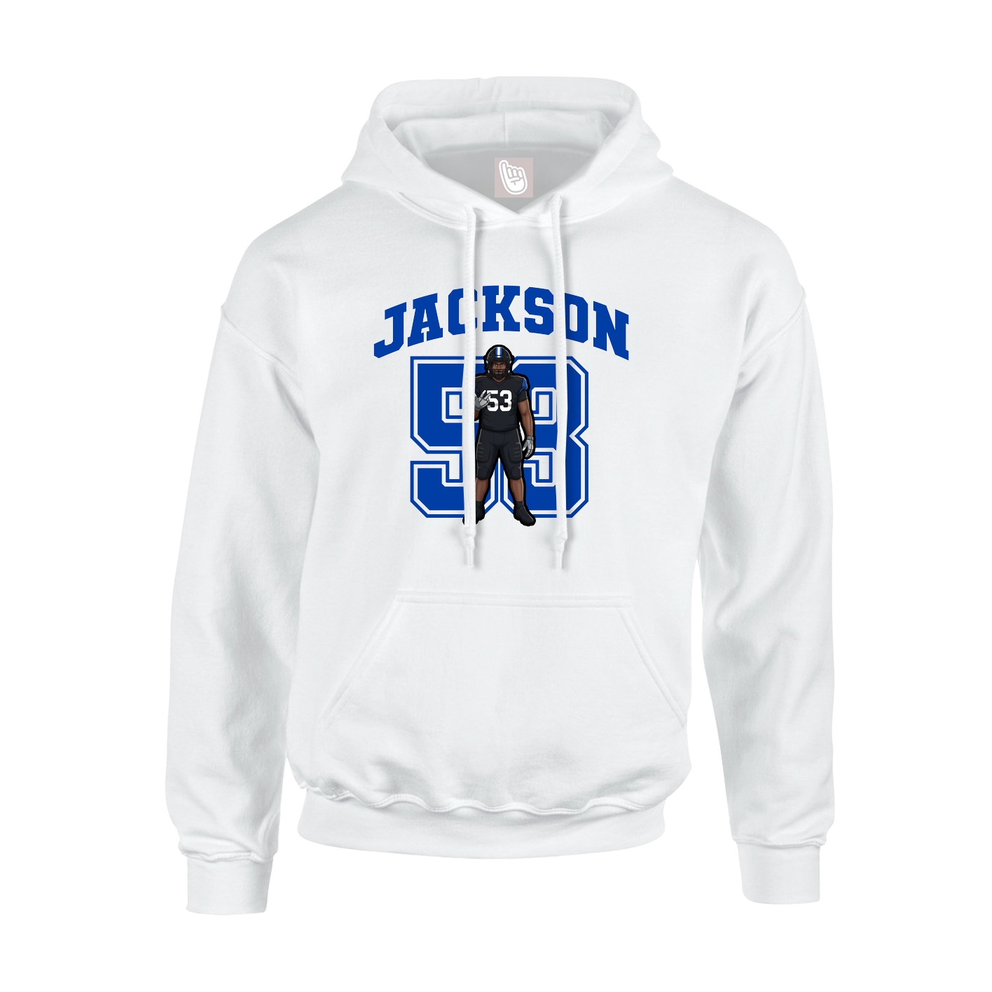 Hoodie — Number in White