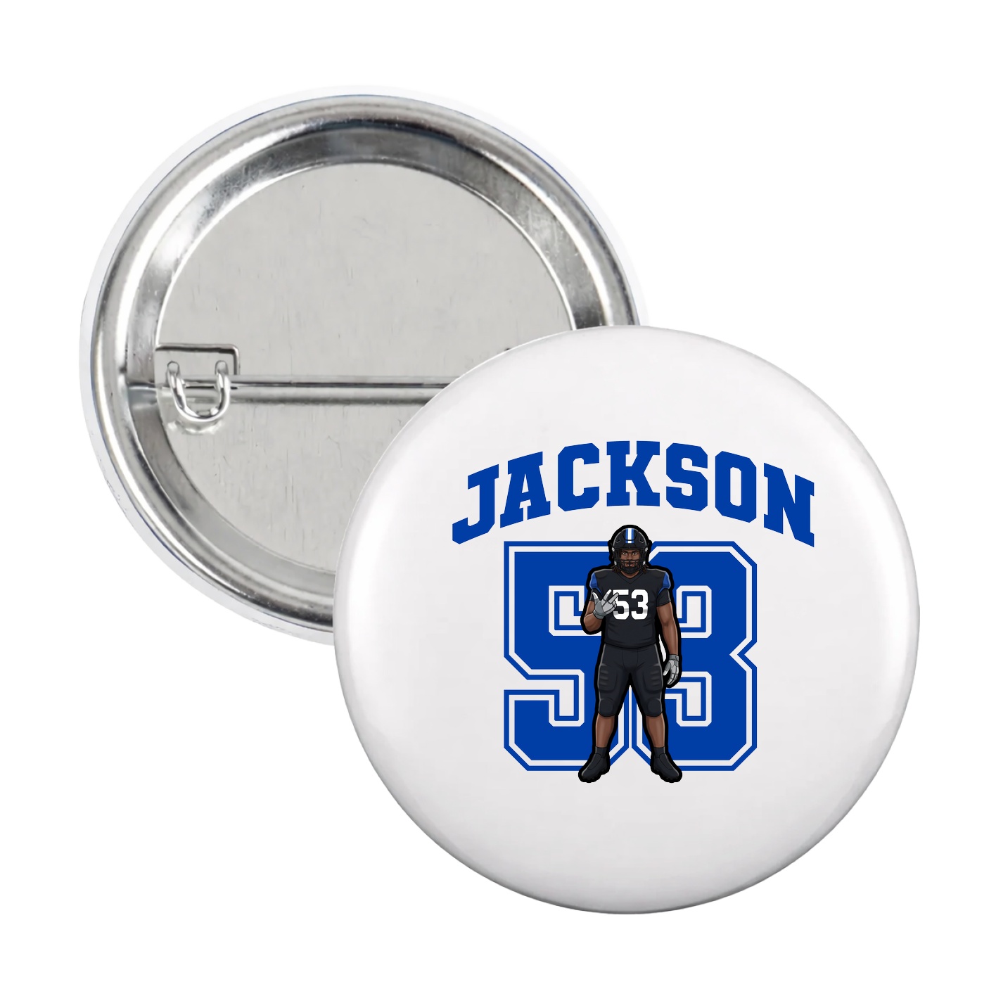 Game Day Button — Number in White