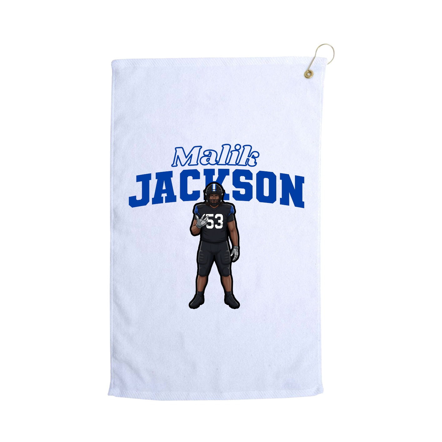 Golf Towel — Name Arch in White