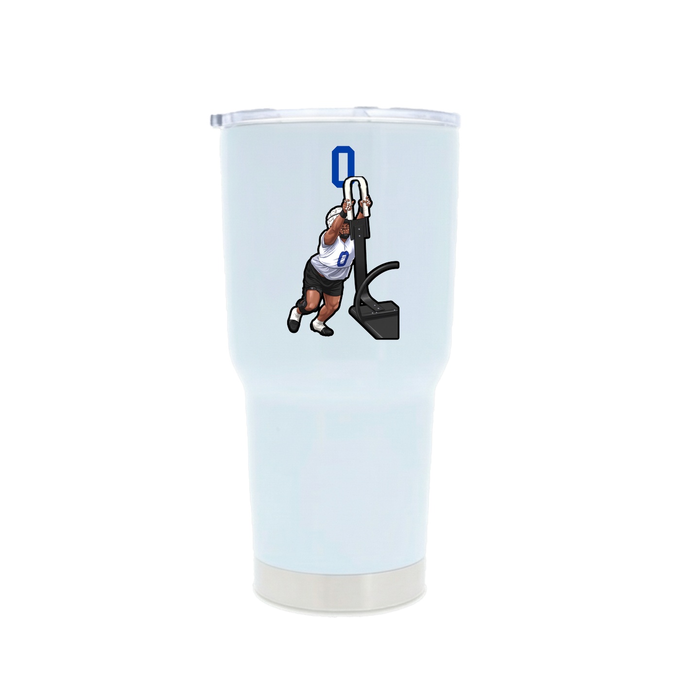 30oz Stainless Steel Tumbler — Number Top in White