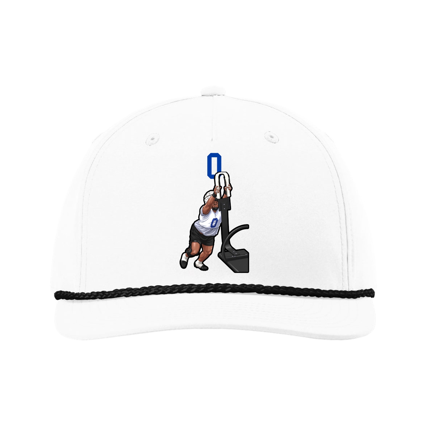 Five-Panel Classic Rope Cap — Number Top in White