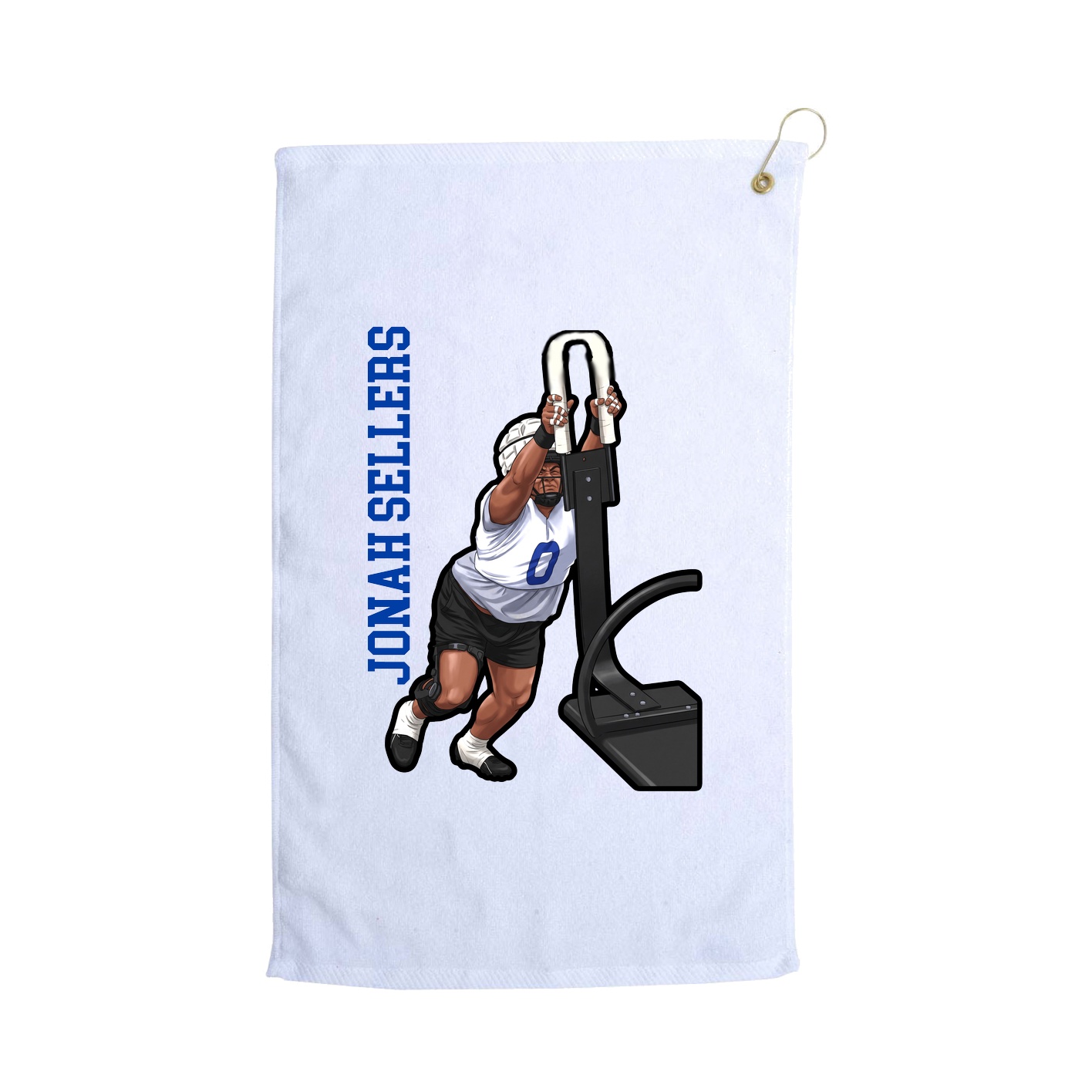 Golf Towel — Name Vertical in White