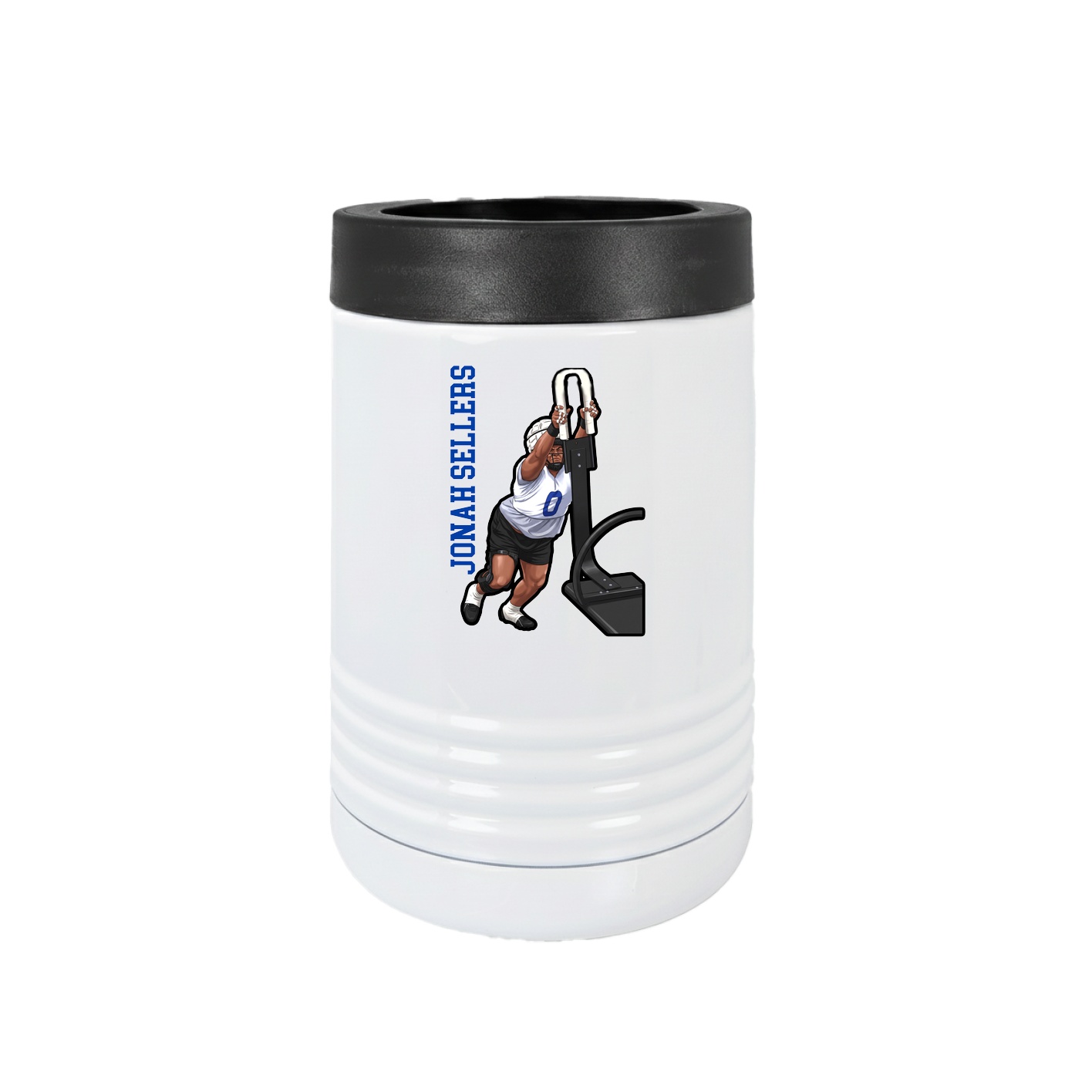 Beverage Holder — Name Vertical in White