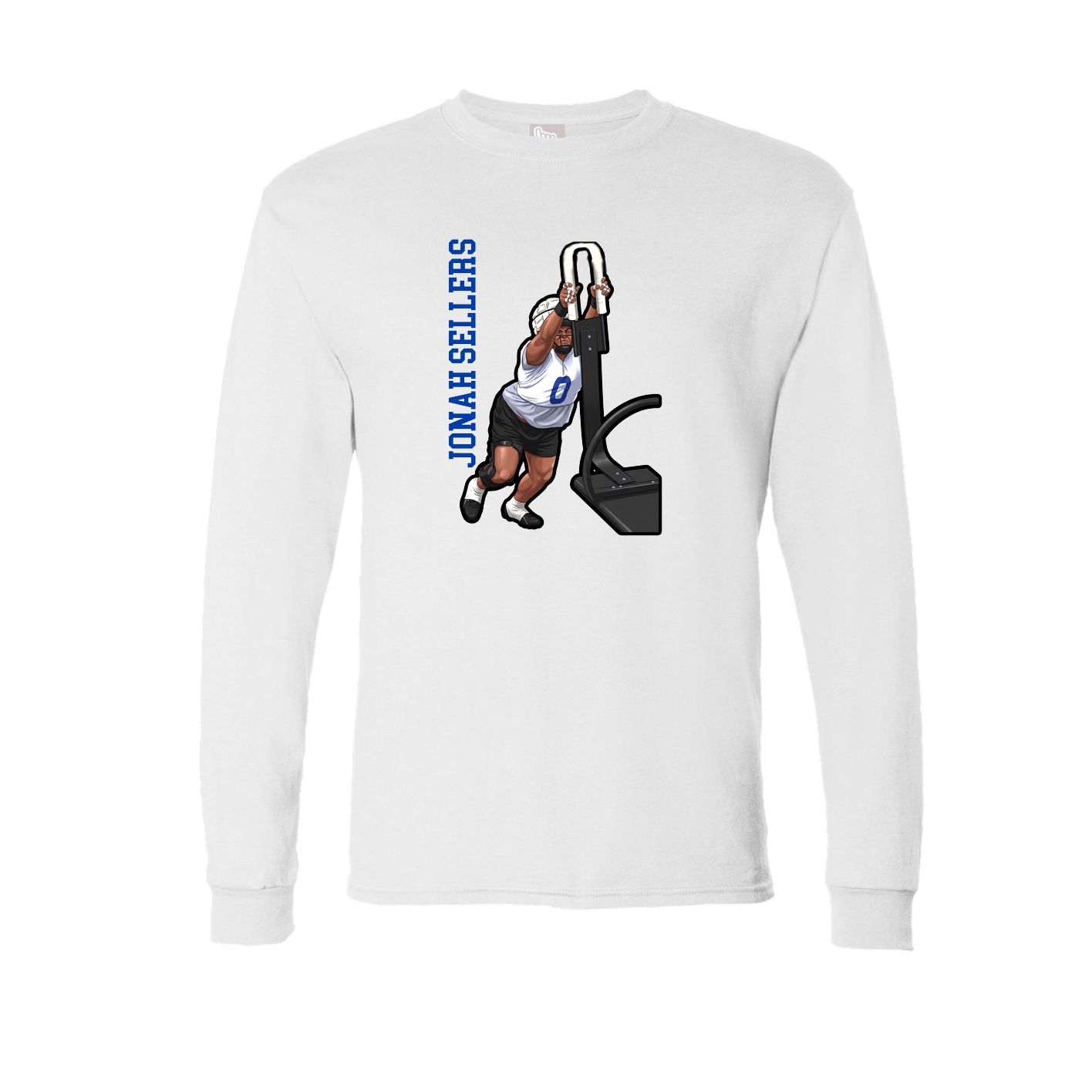 Long Sleeve Tee — Name Vertical in White