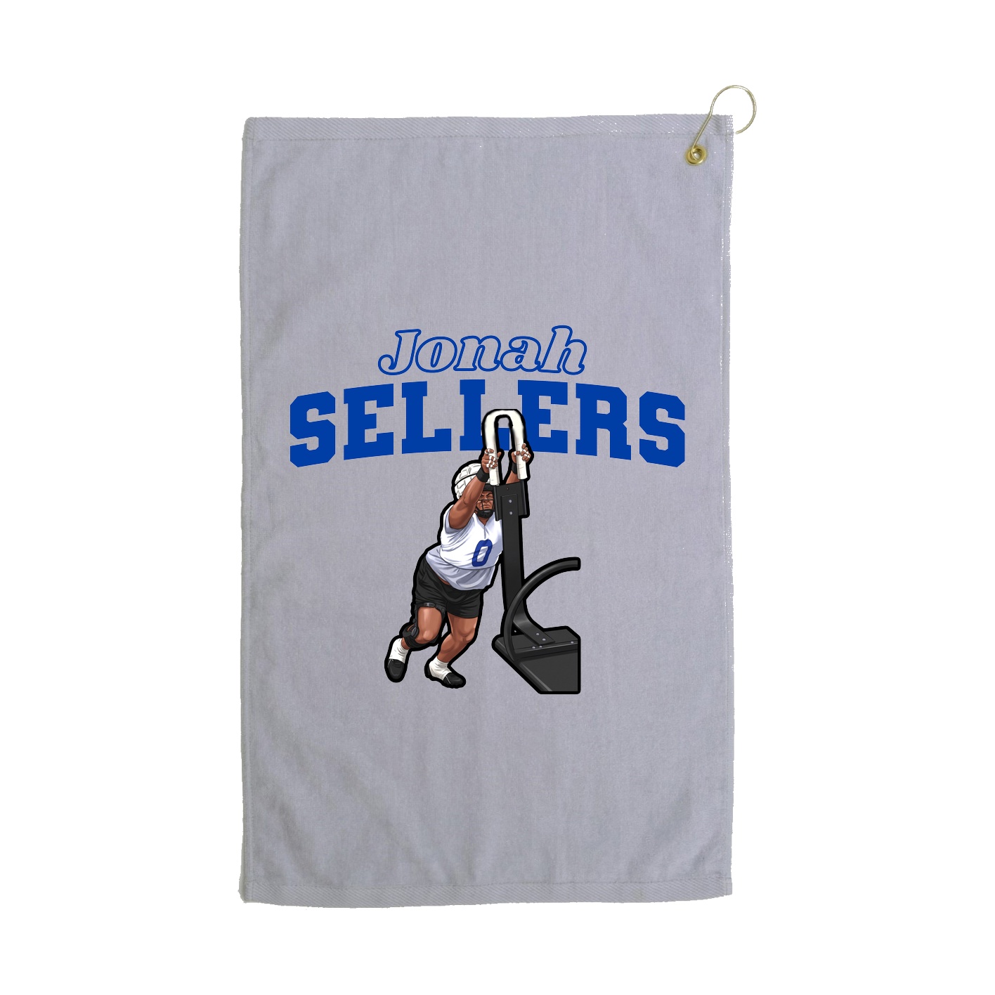 Golf Towel — Name Arch in Grey