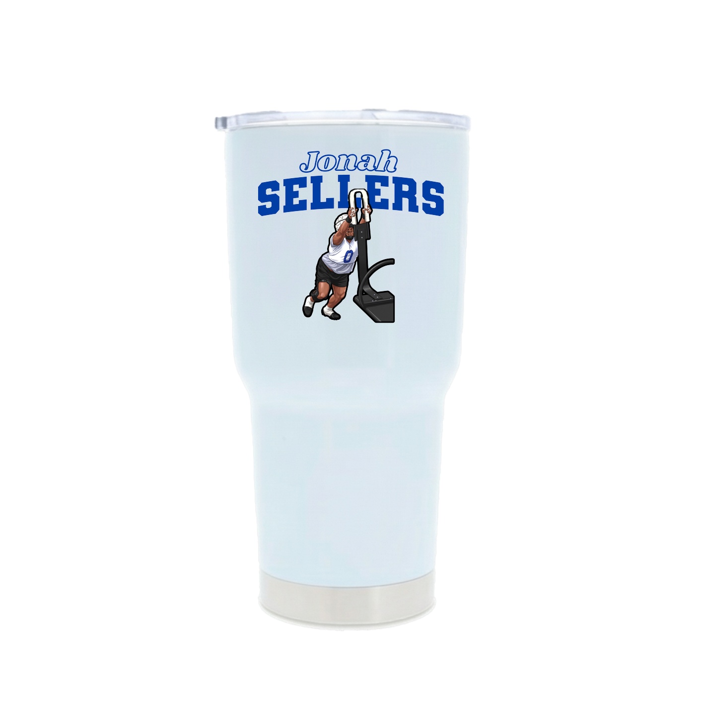 30oz Stainless Steel Tumbler — Name Arch in White