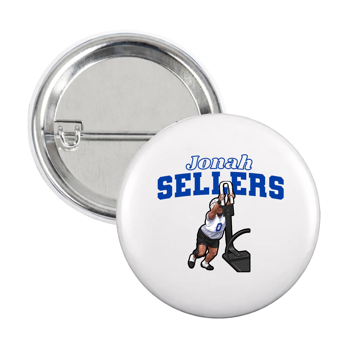 Game Day Button — Name Arch in White