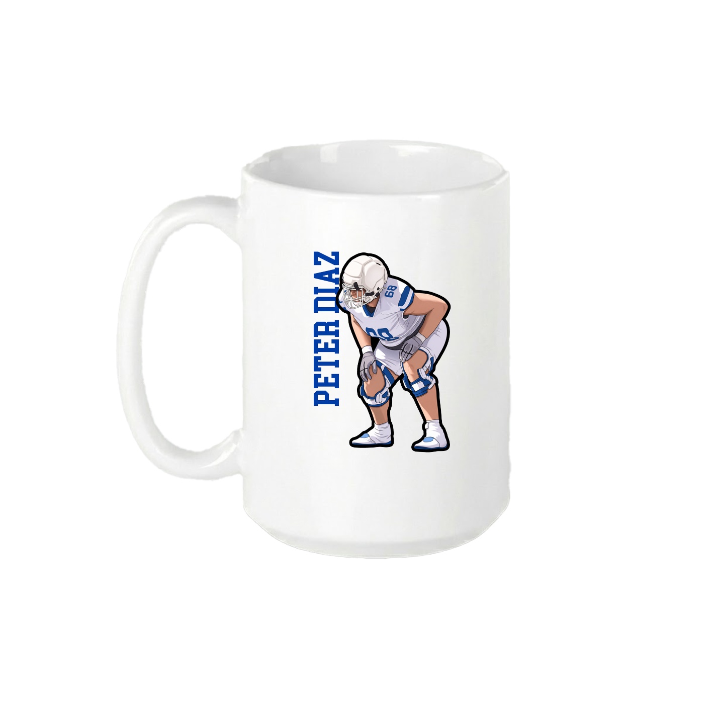 15oz Coffee Mug — Name Vertical in White