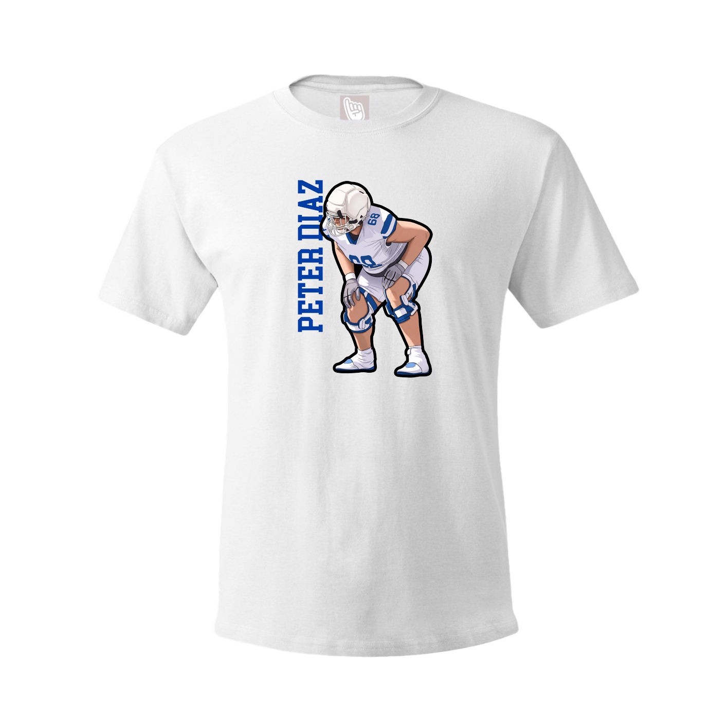 Youth Tee — Name Vertical in White
