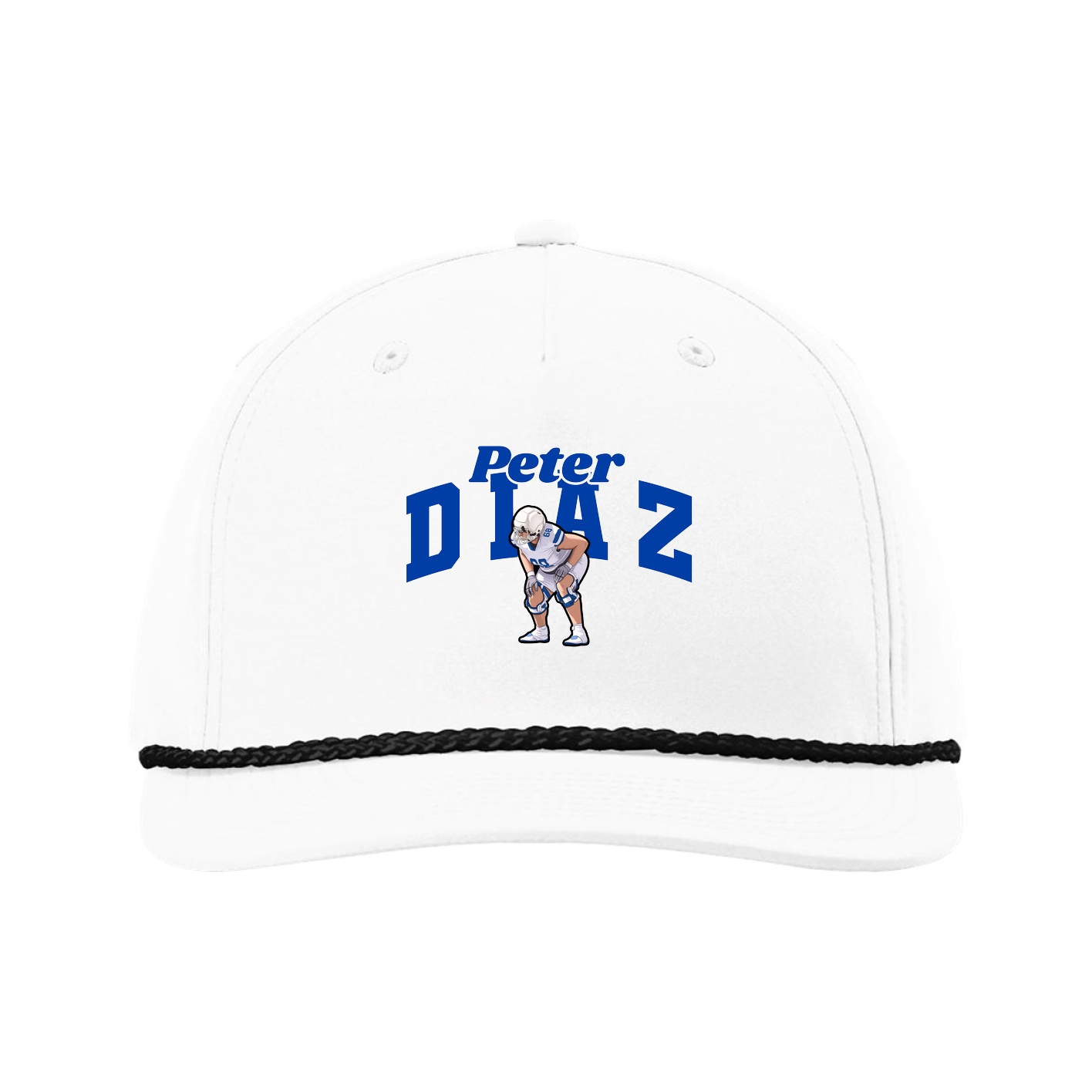 Five-Panel Classic Rope Cap — Signature Arch in White