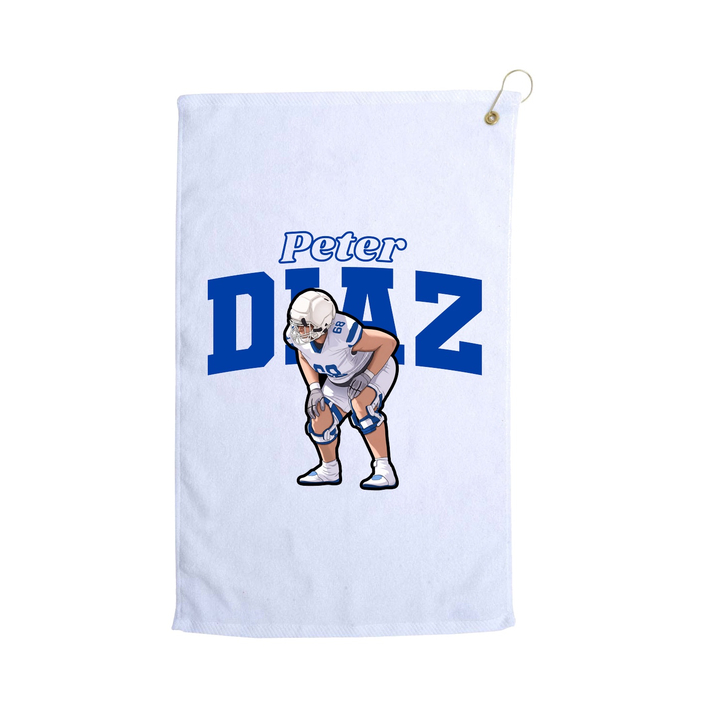 Golf Towel — Name Arch in White