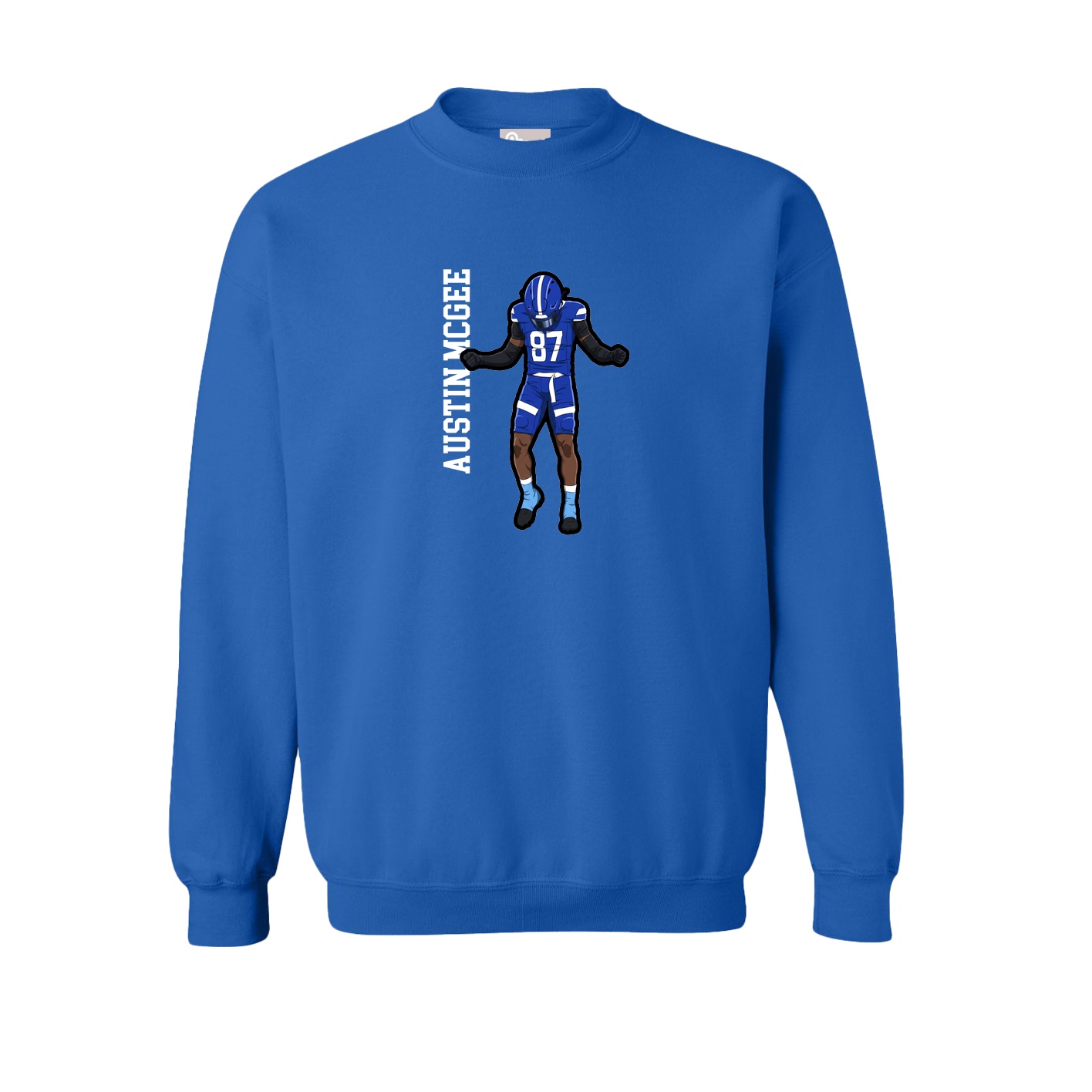 Fleece Crew — Name Vertical in Royal