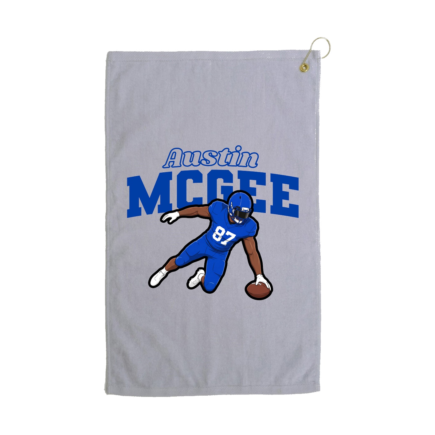 Golf Towel — Name Arch in Grey
