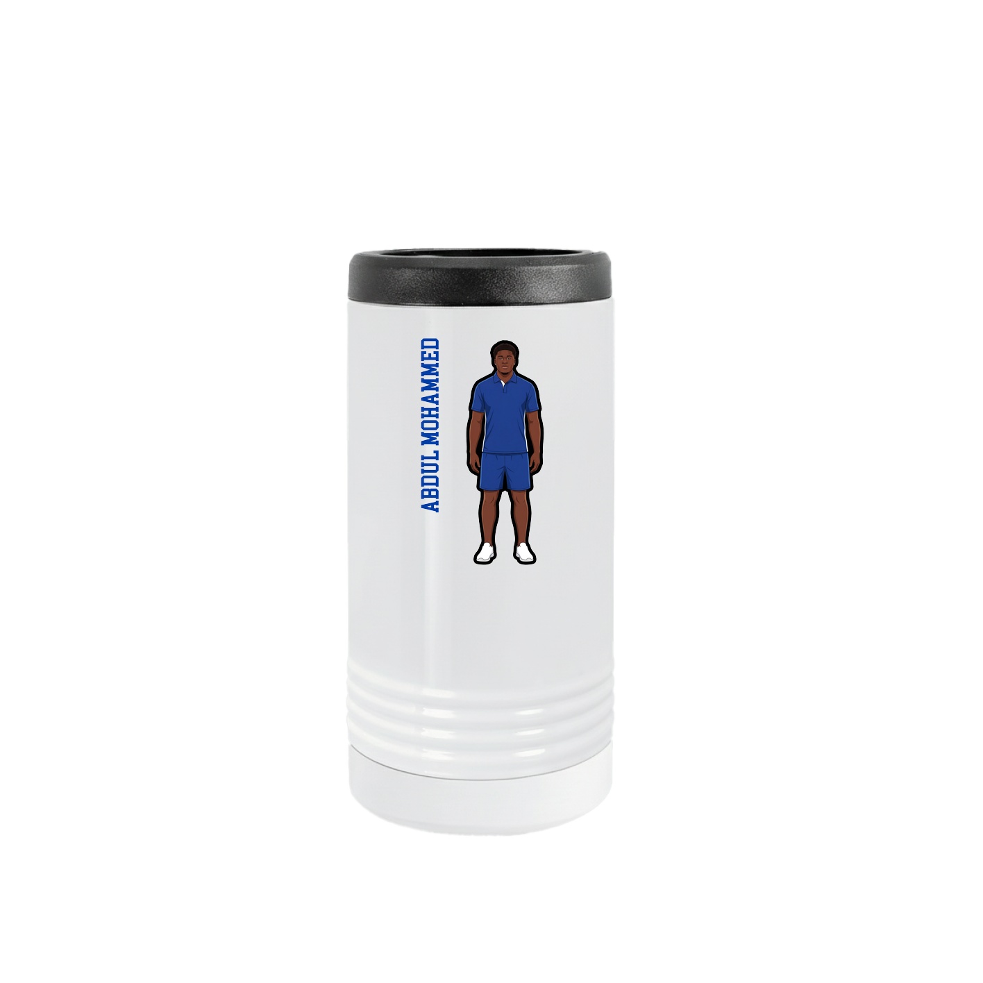 Slim Beverage Holder — Name Vertical in White