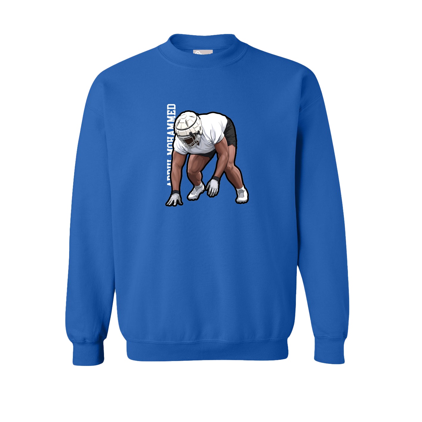 Fleece Crew — Name Vertical in Royal