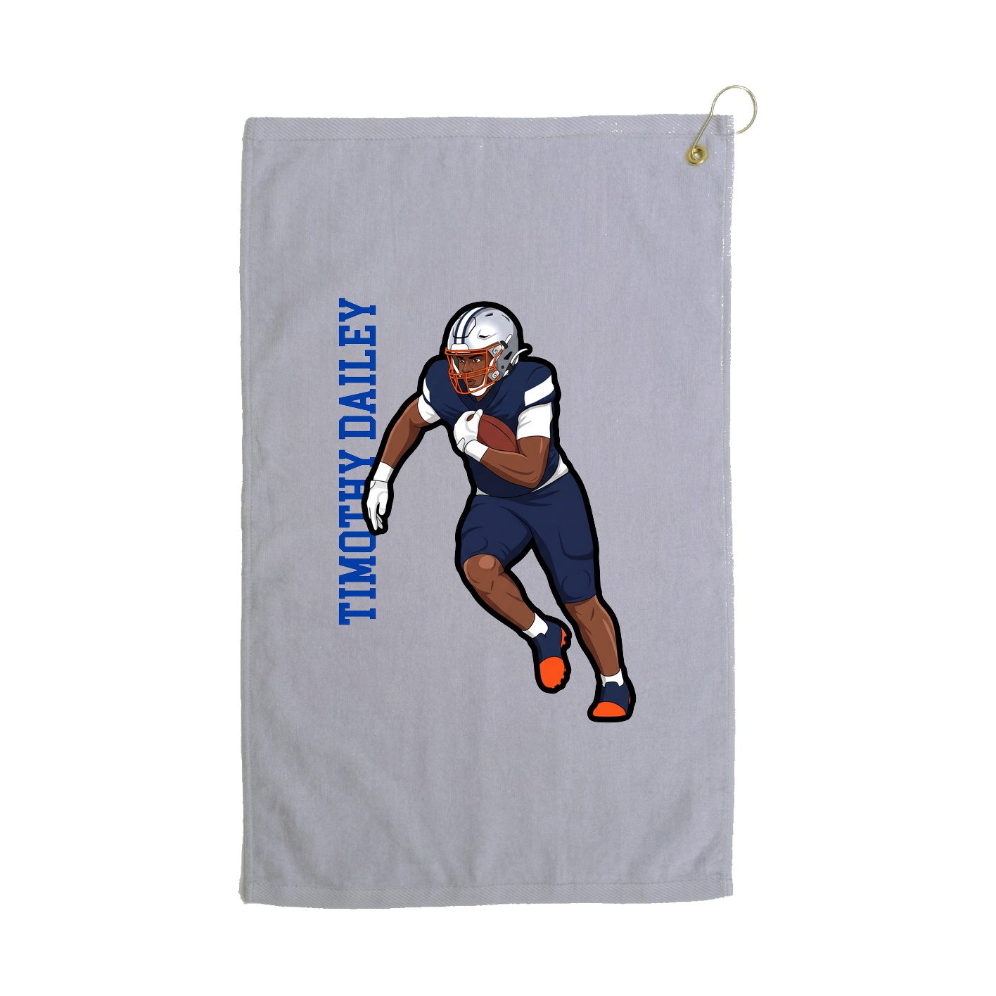 Golf Towel — Name Vertical in Grey