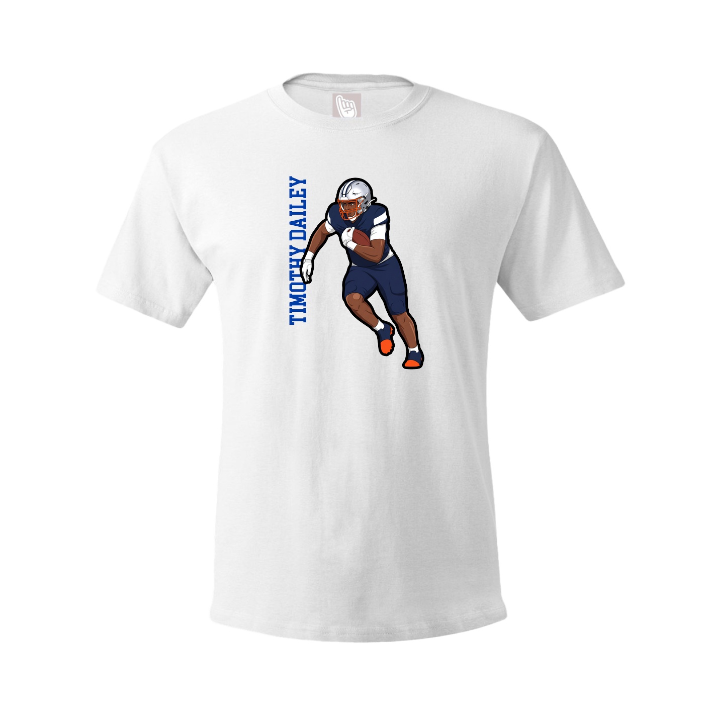 Tee — Name Vertical in White