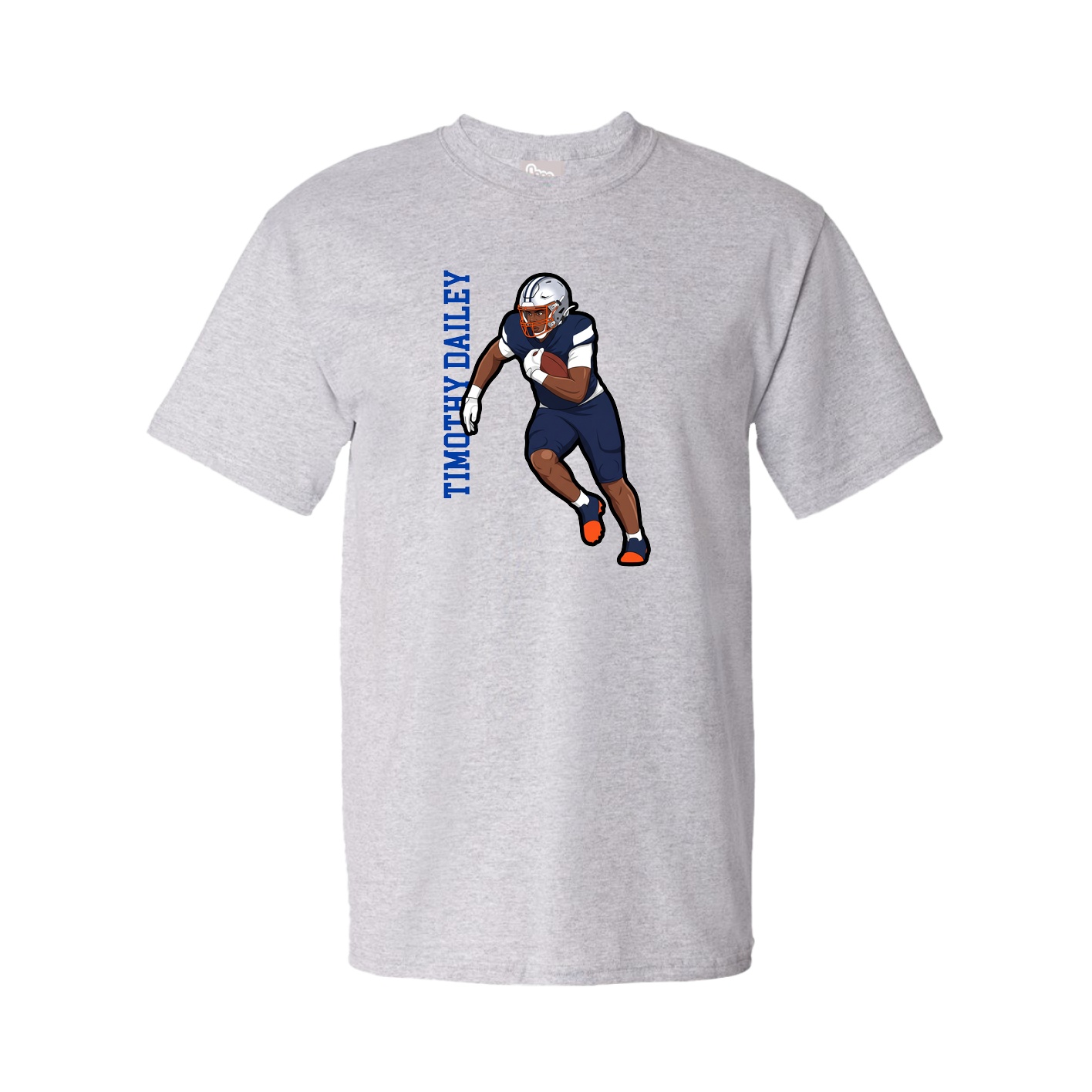 Youth Tee — Name Vertical in Grey