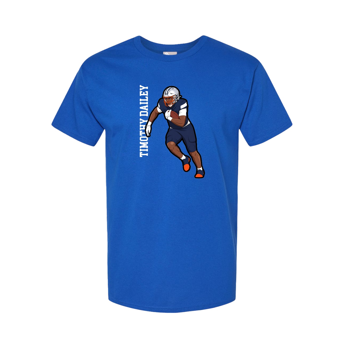 Youth Tee — Name Vertical in Royal