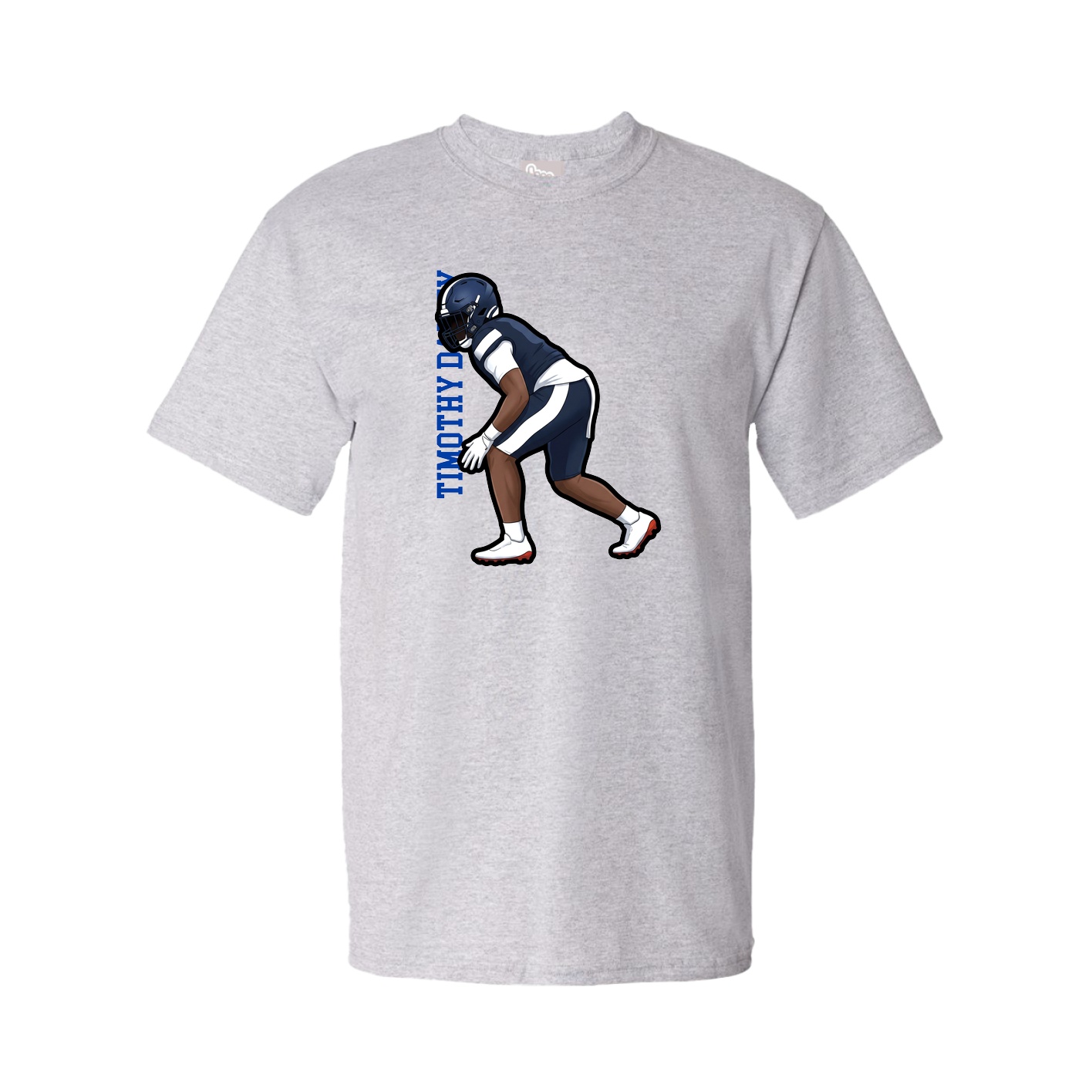 Youth Tee — Name Vertical in Grey