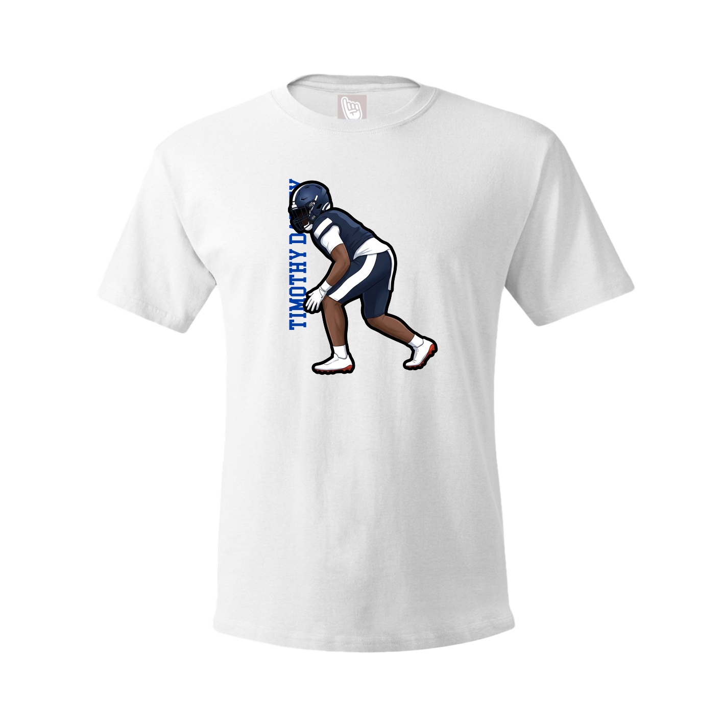 Youth Tee — Name Vertical in White