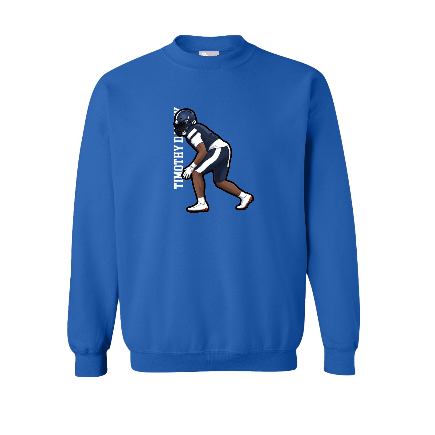 Fleece Crew — Name Vertical in Royal