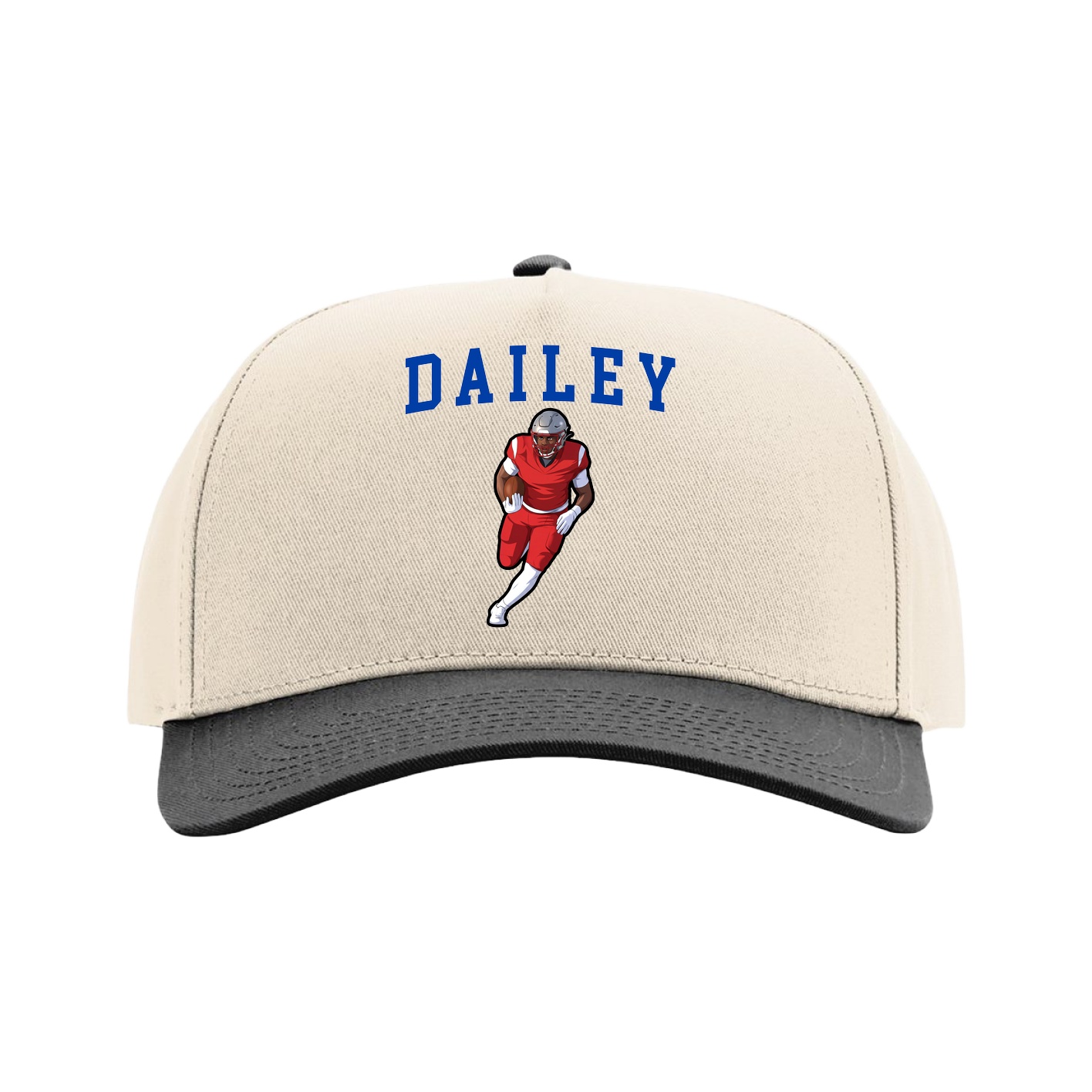 Full Fabric Five-Panel Champ Cap — Shirsey in Cream/Black