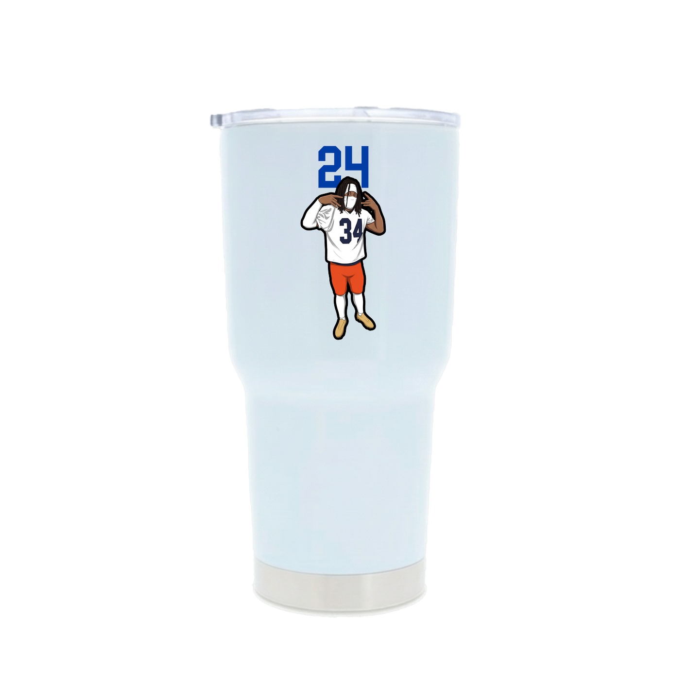 30oz Stainless Steel Tumbler — Number Top in White