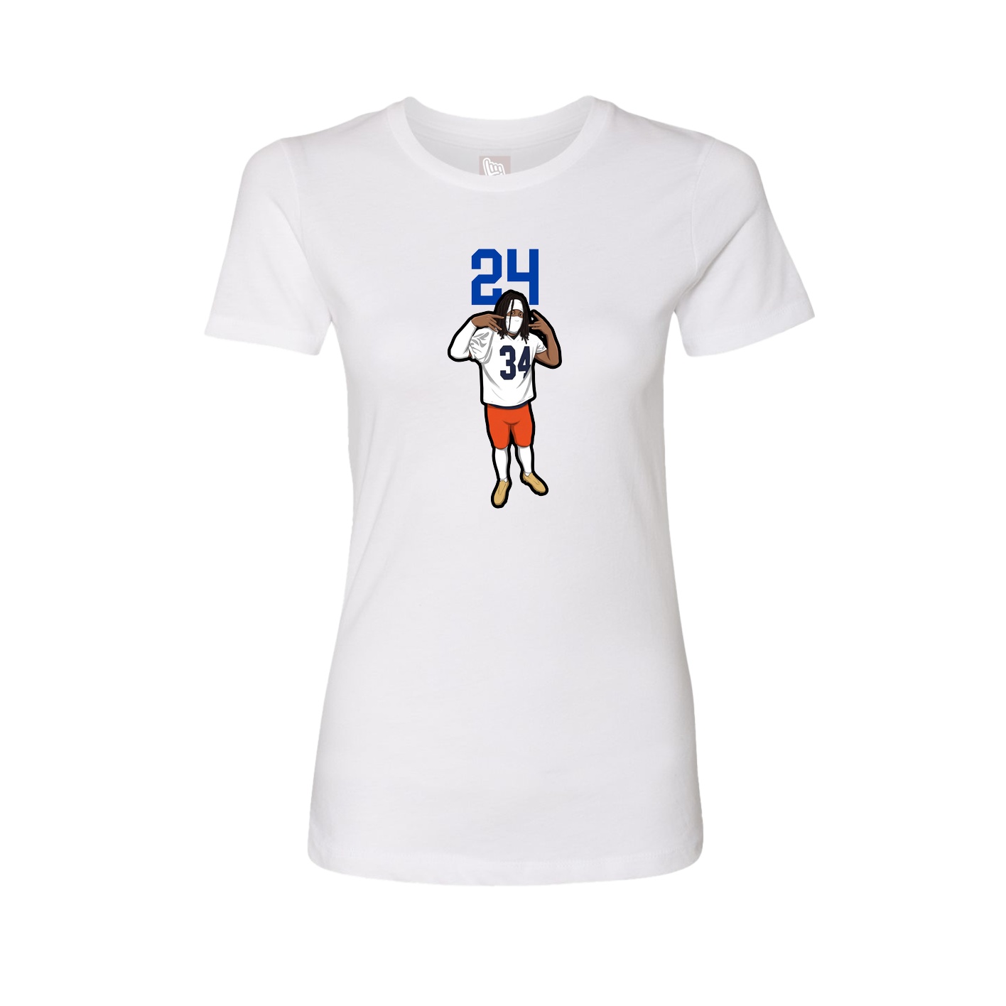 Fitted Women's Tee — Number Top in White