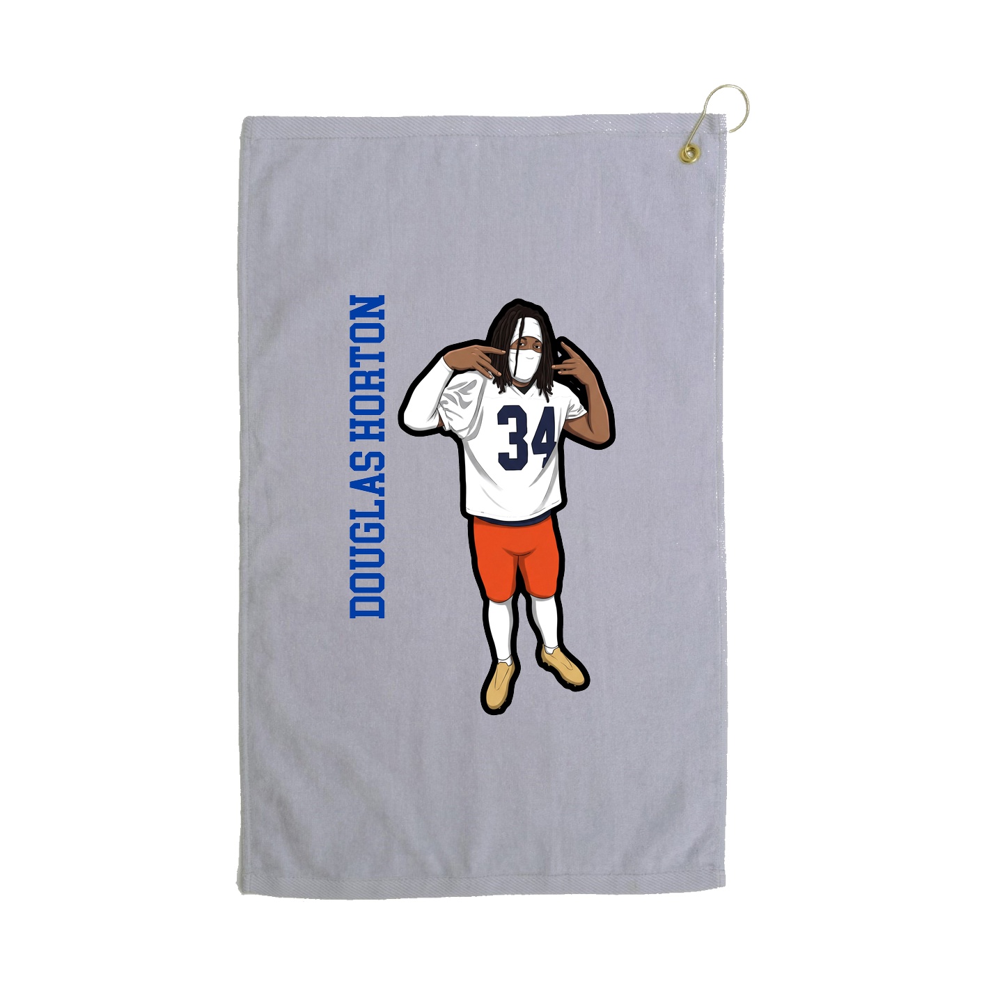 Golf Towel — Name Vertical in Grey