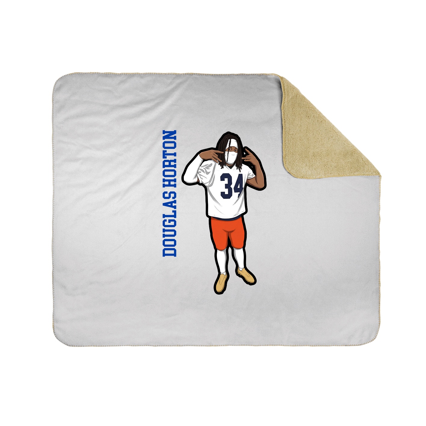 Throw Blanket — Name Vertical in White