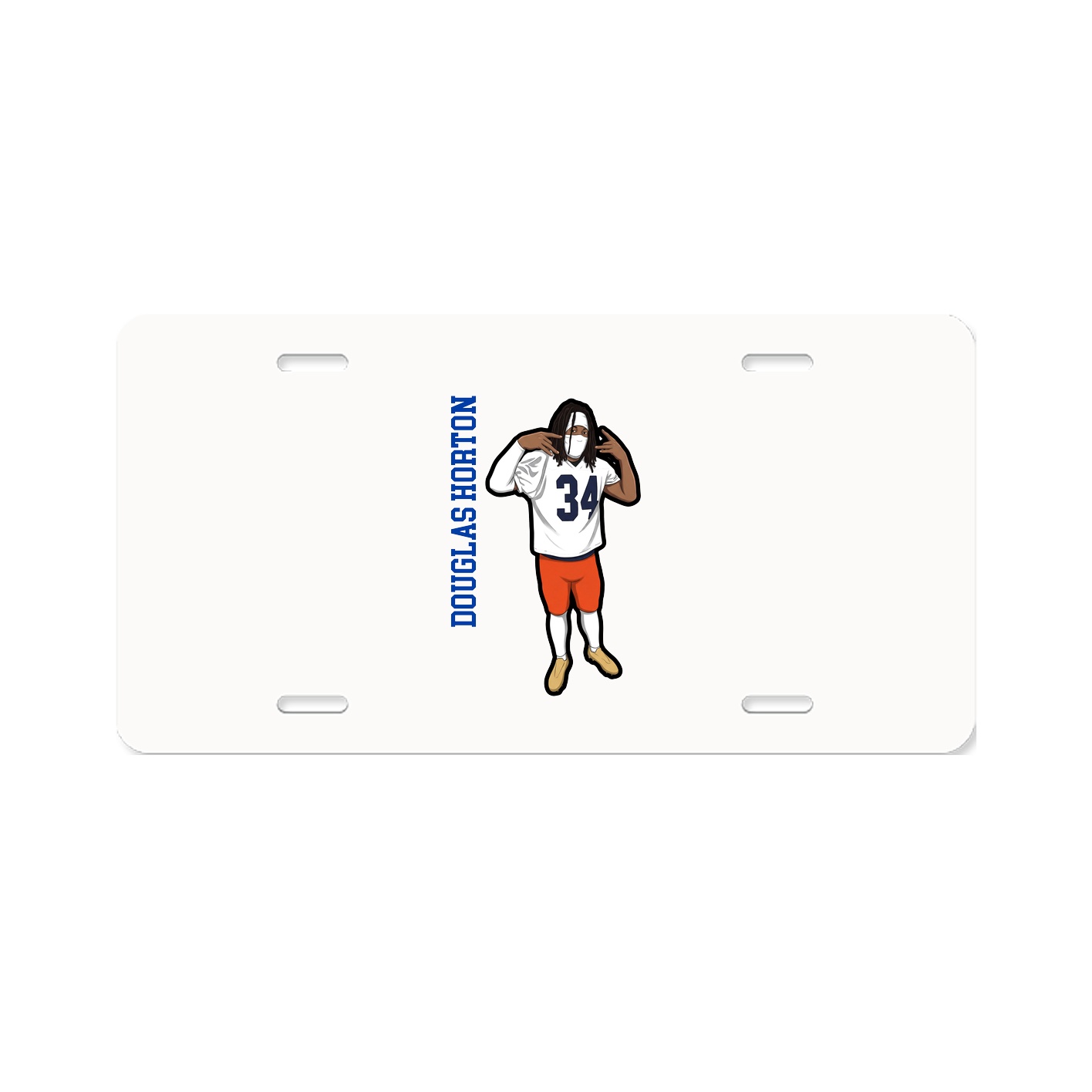 License Plate — Name Vertical in Classic
