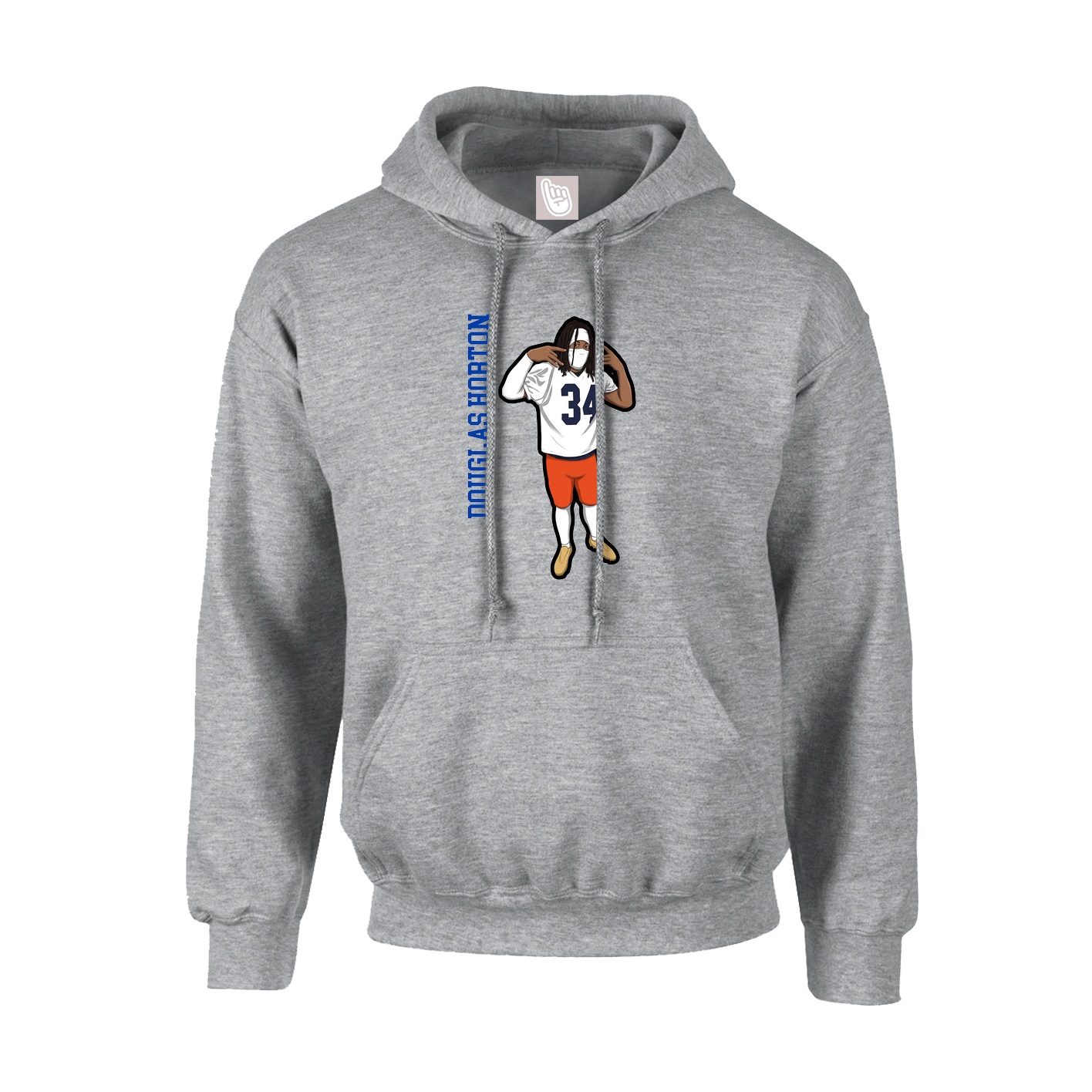 Youth Hoodie — Name Vertical in Grey