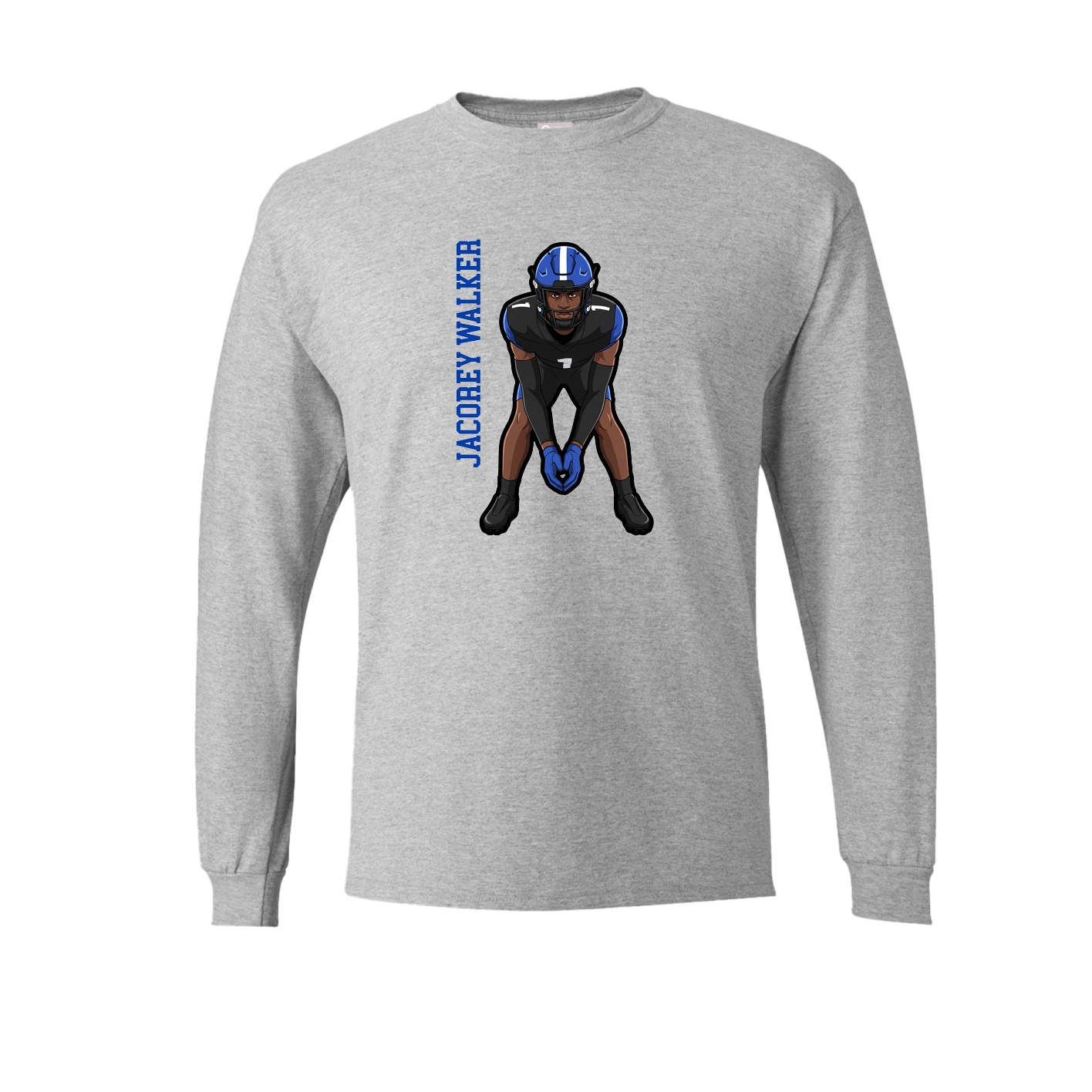 Long Sleeve Tee — Name Vertical in Grey