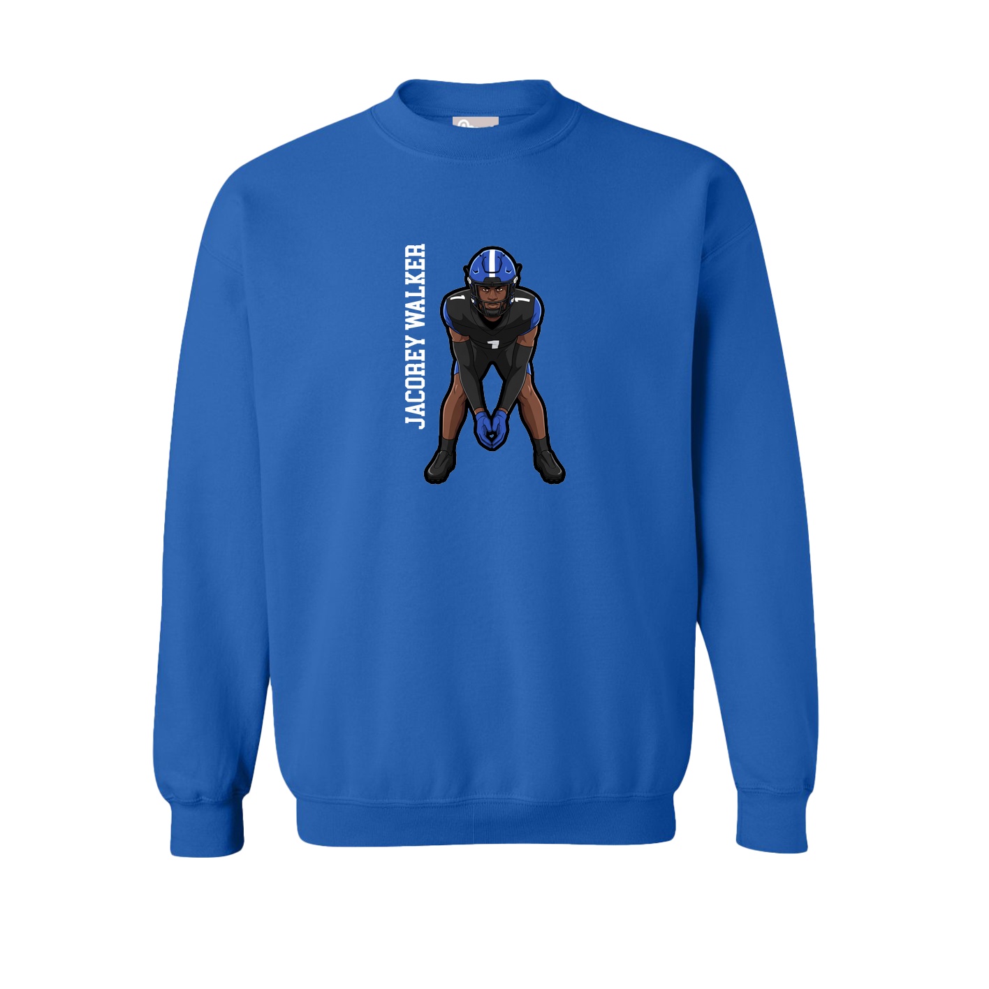 Fleece Crew — Name Vertical in Royal