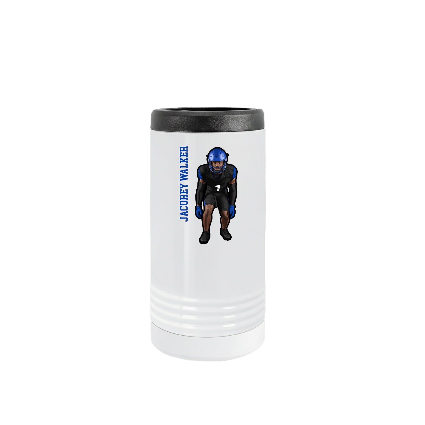 Slim Beverage Holder — Name Vertical in White