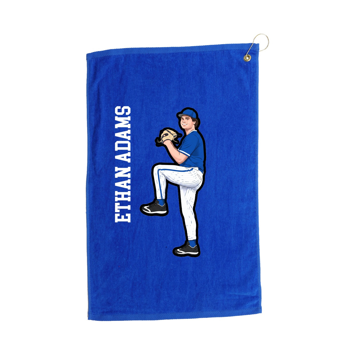 Golf Towel — Name Vertical in Royal