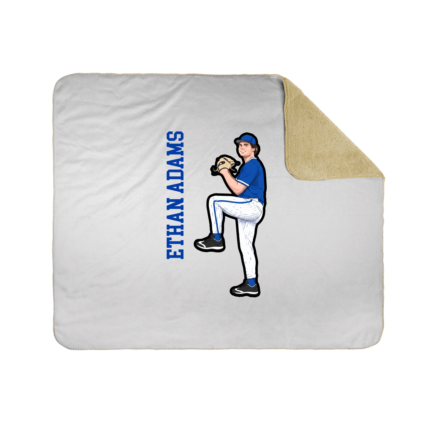 Throw Blanket — Name Vertical in White