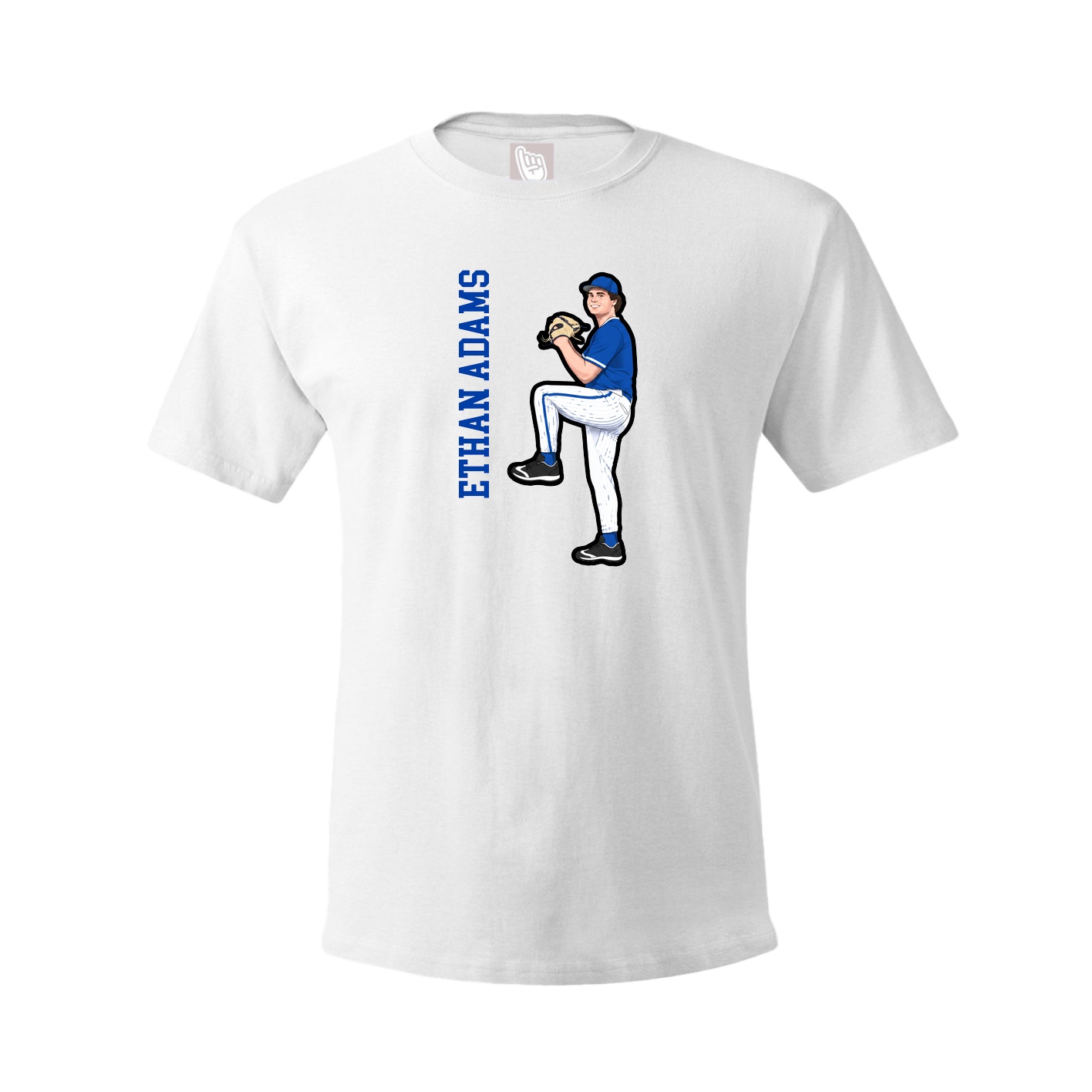 Tee — Name Vertical in White