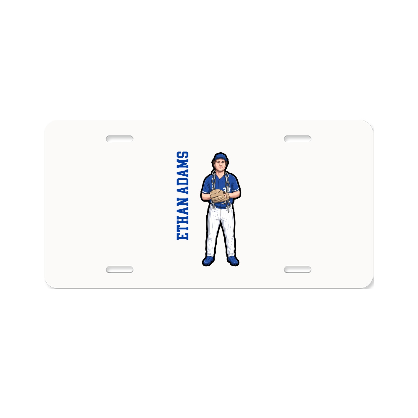License Plate — Name Vertical in Classic