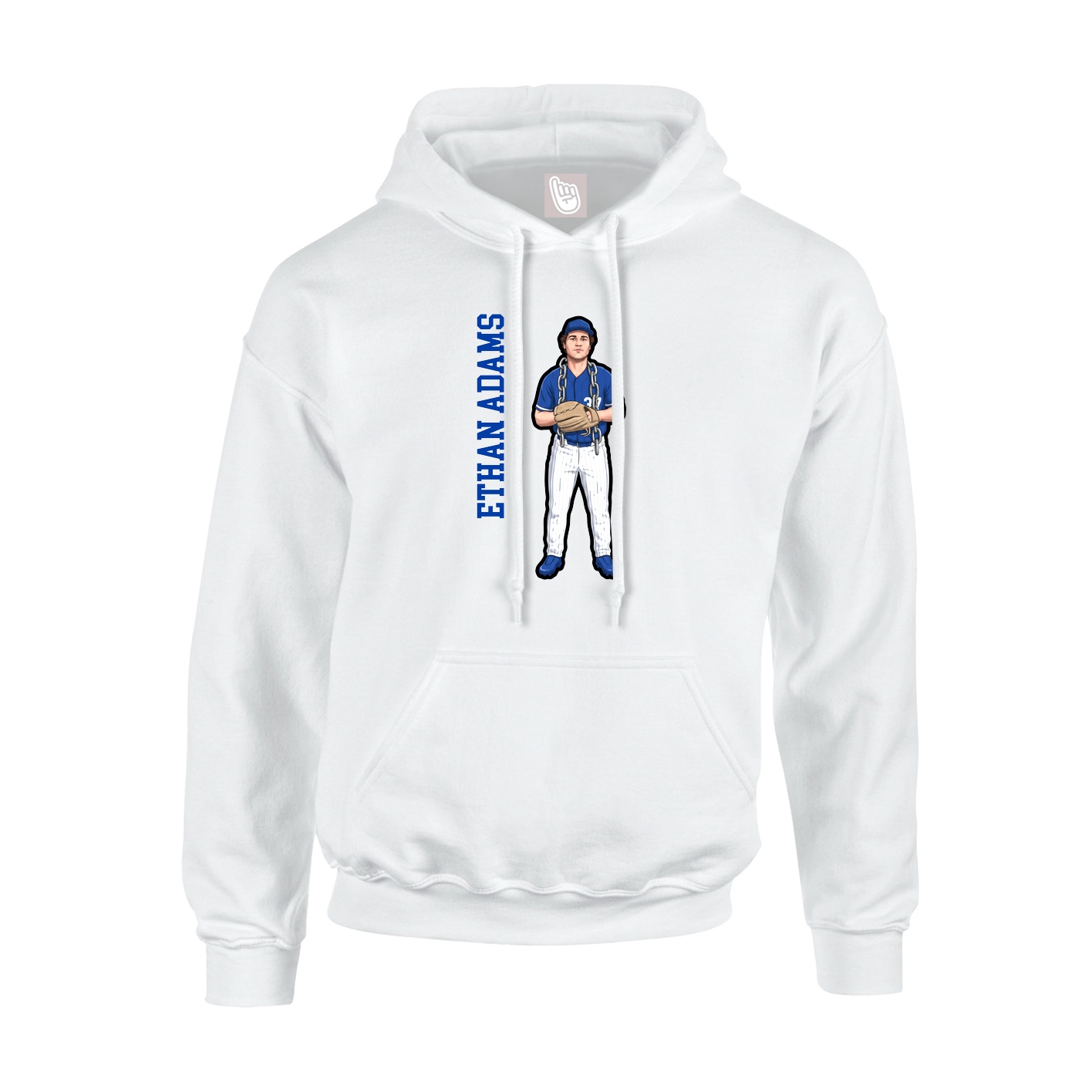 Hoodie — Name Vertical in White