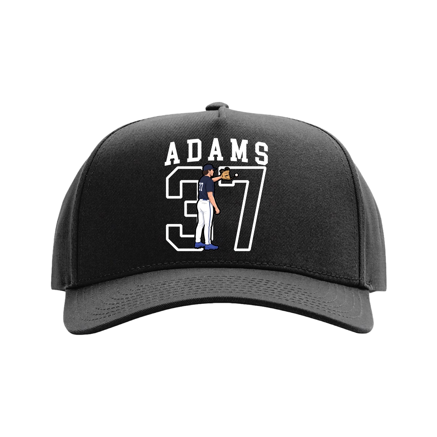 Full Fabric Five-Panel Champ Cap — Shirsey in Black