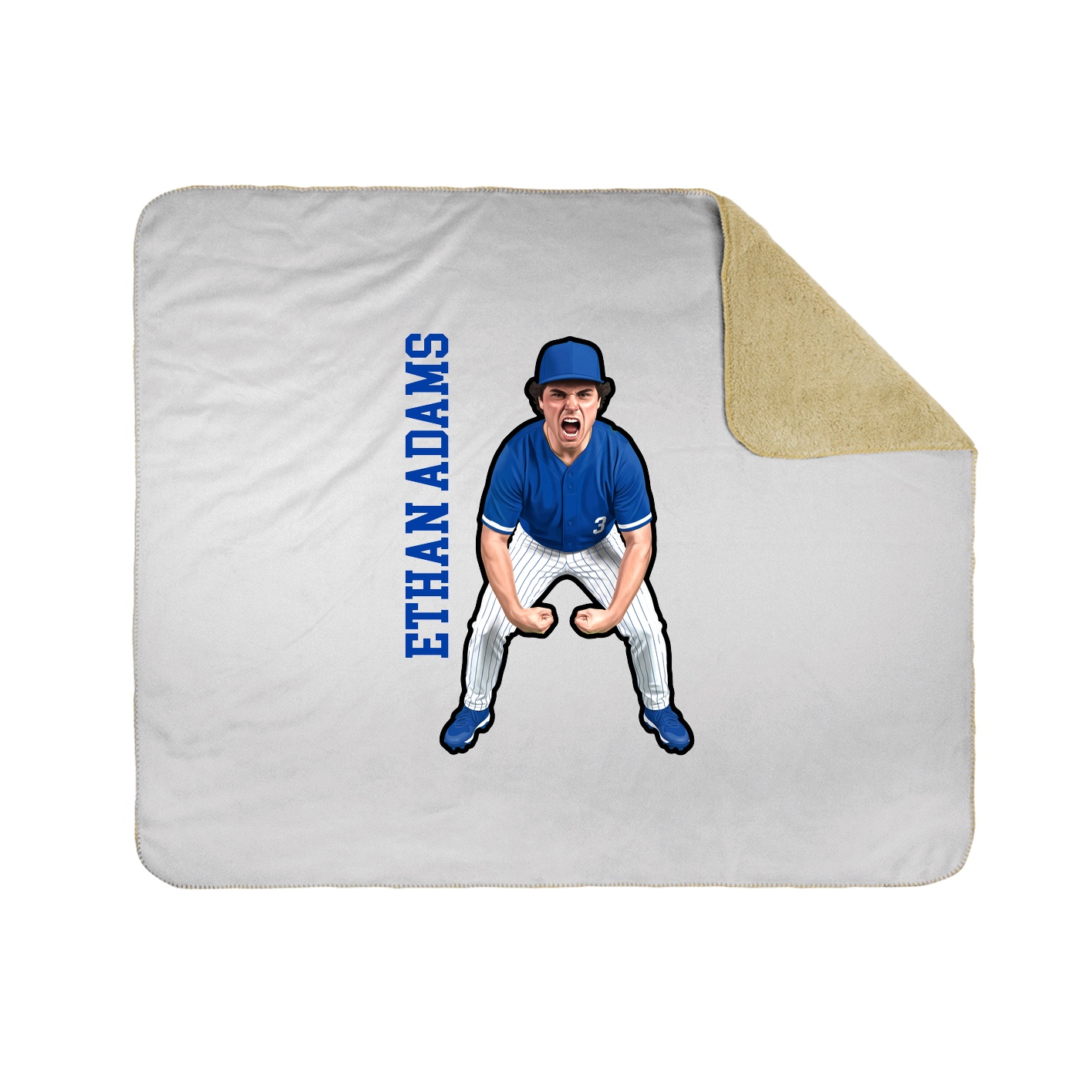 Throw Blanket — Name Vertical in White