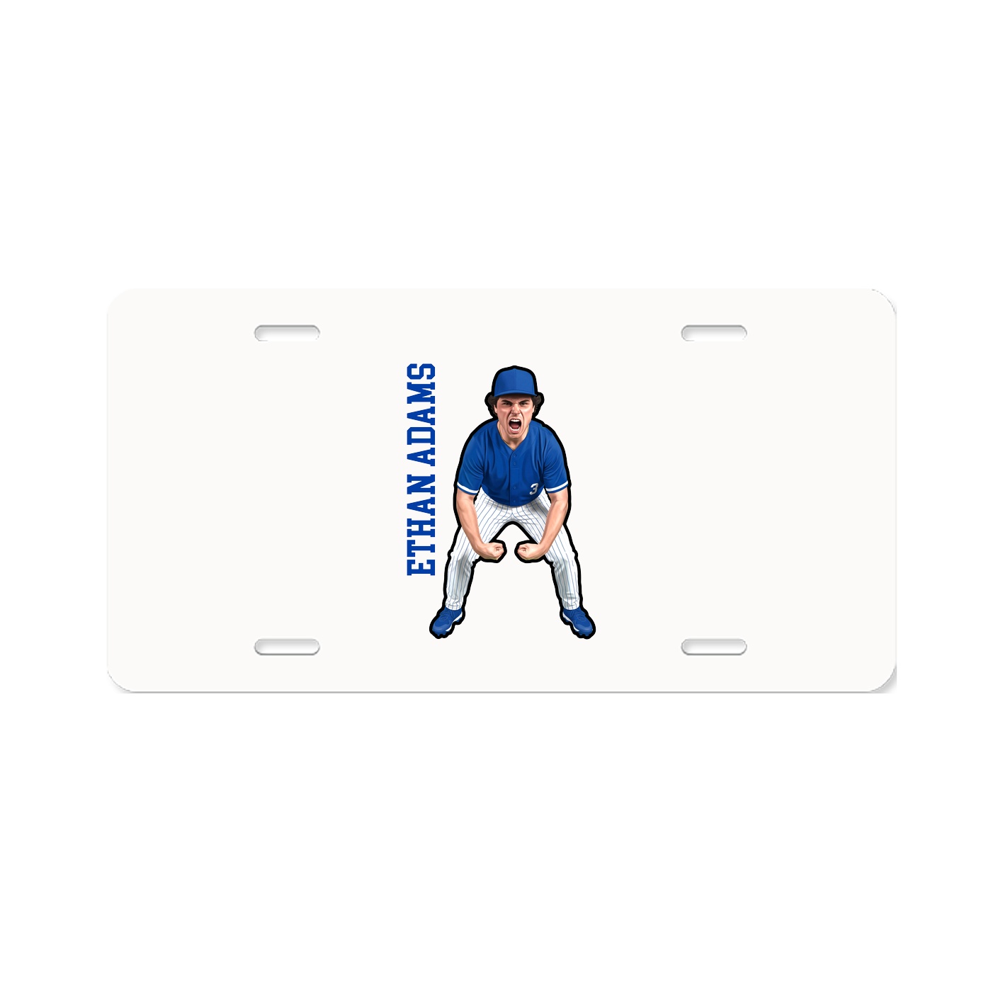License Plate — Name Vertical in Classic