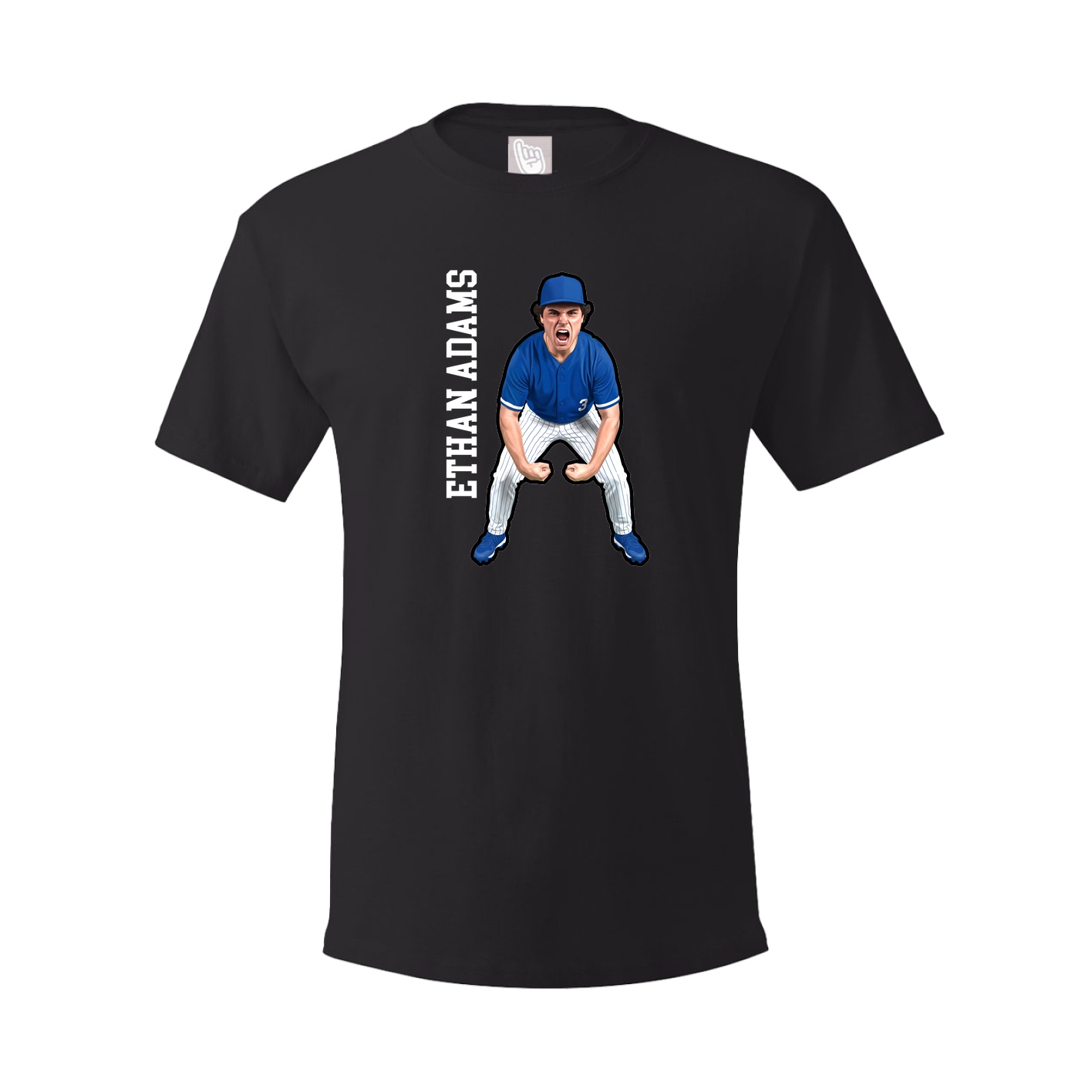 Youth Tee — Name Vertical in Black