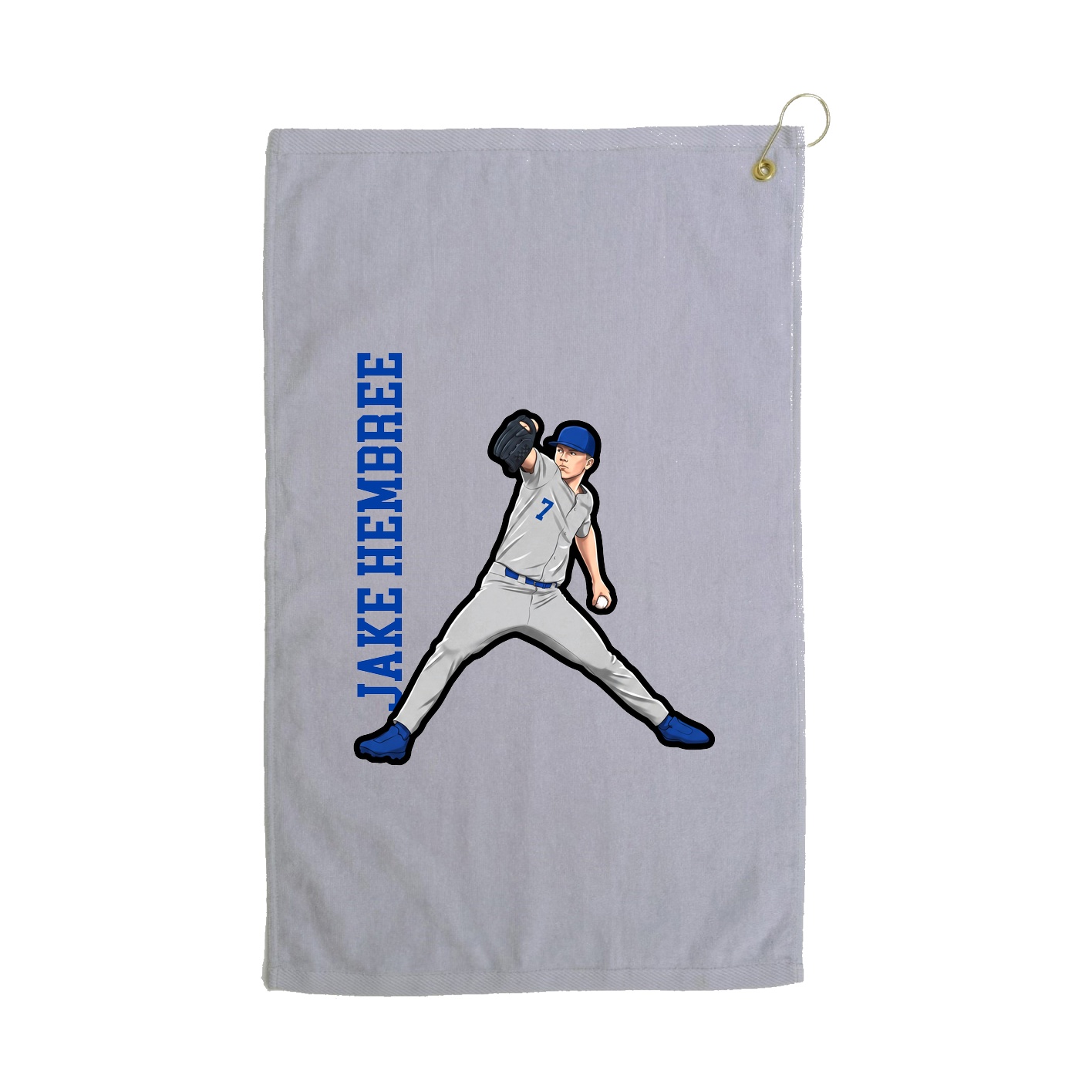 Golf Towel — Name Vertical in Grey
