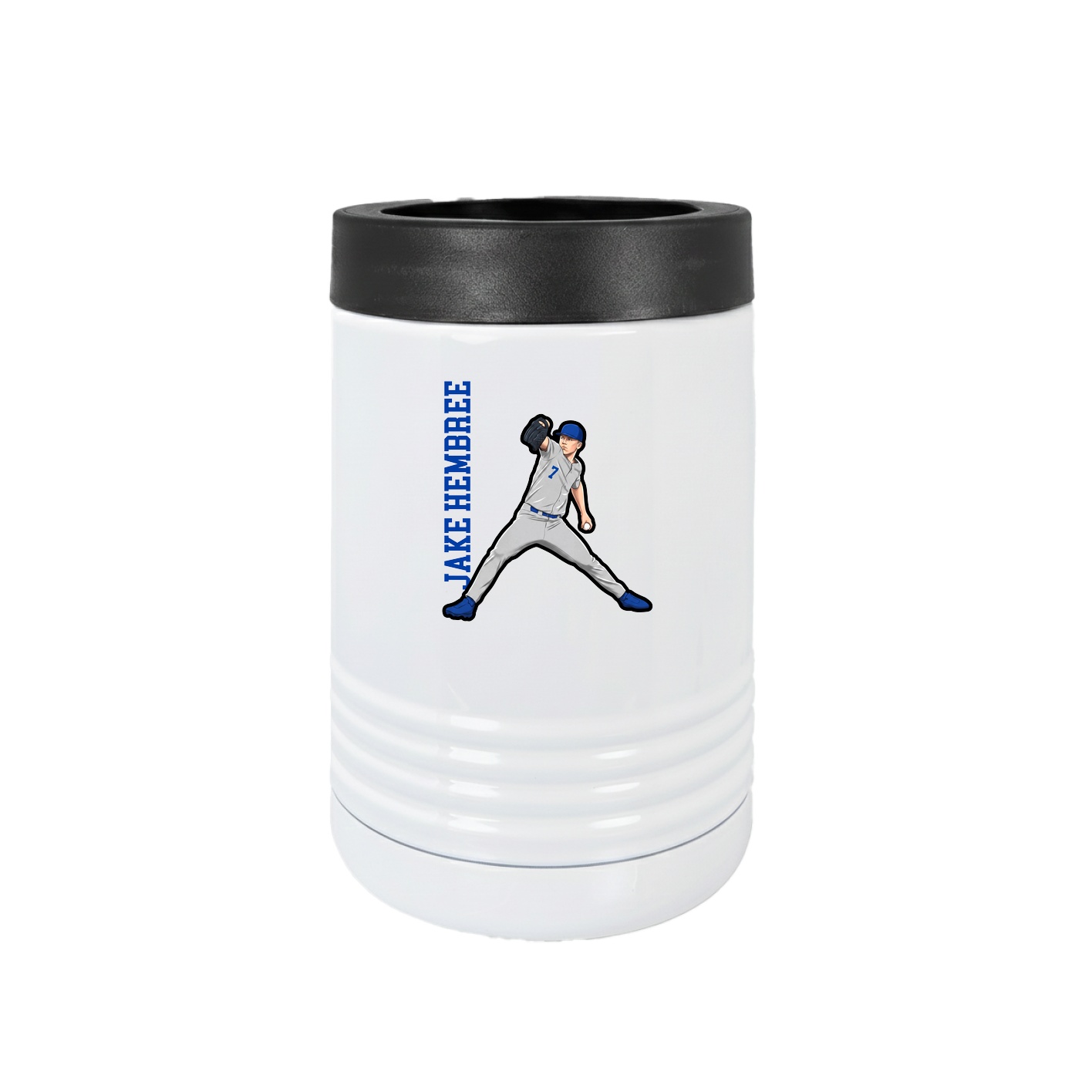 Beverage Holder — Name Vertical in White