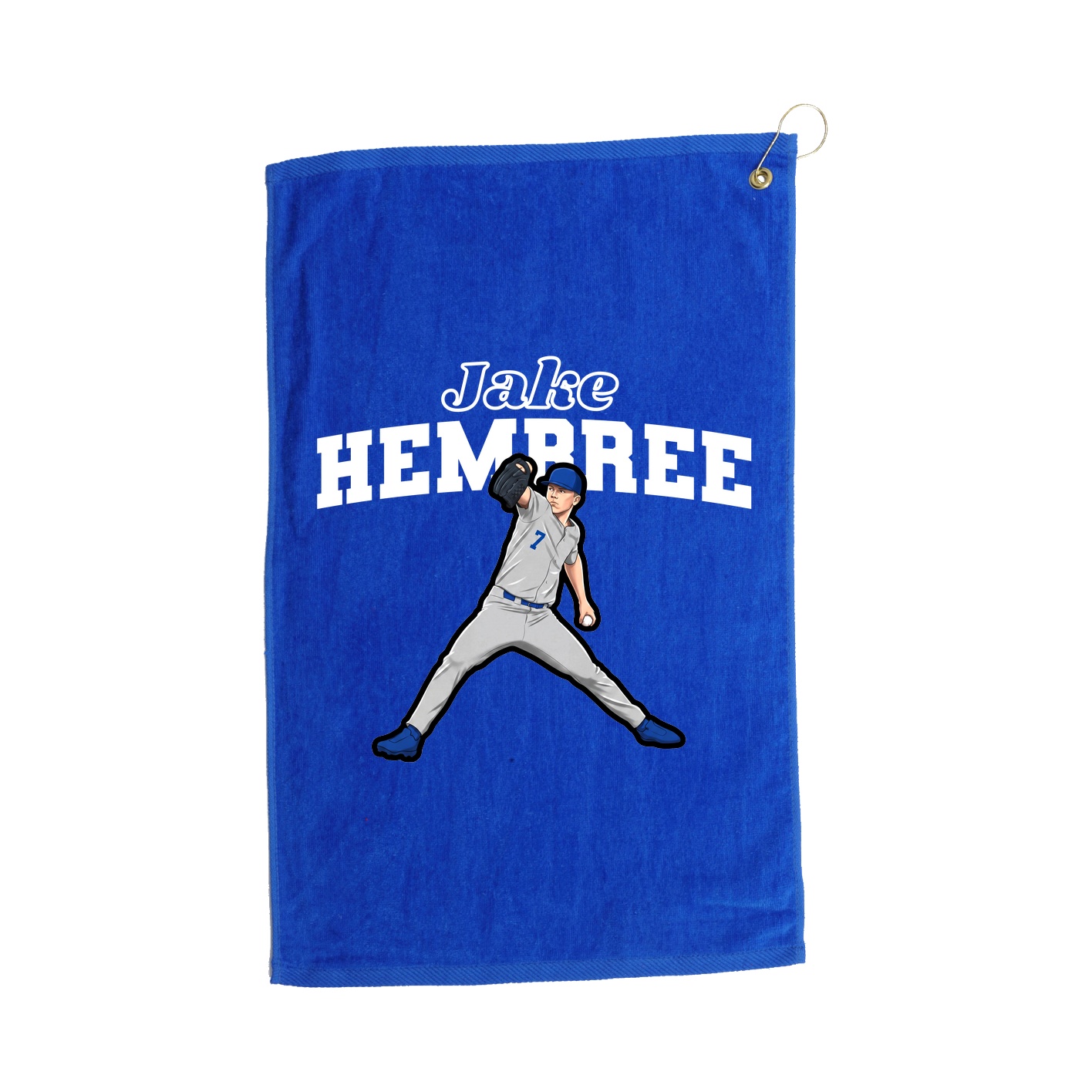 Golf Towel — Name Arch in Royal